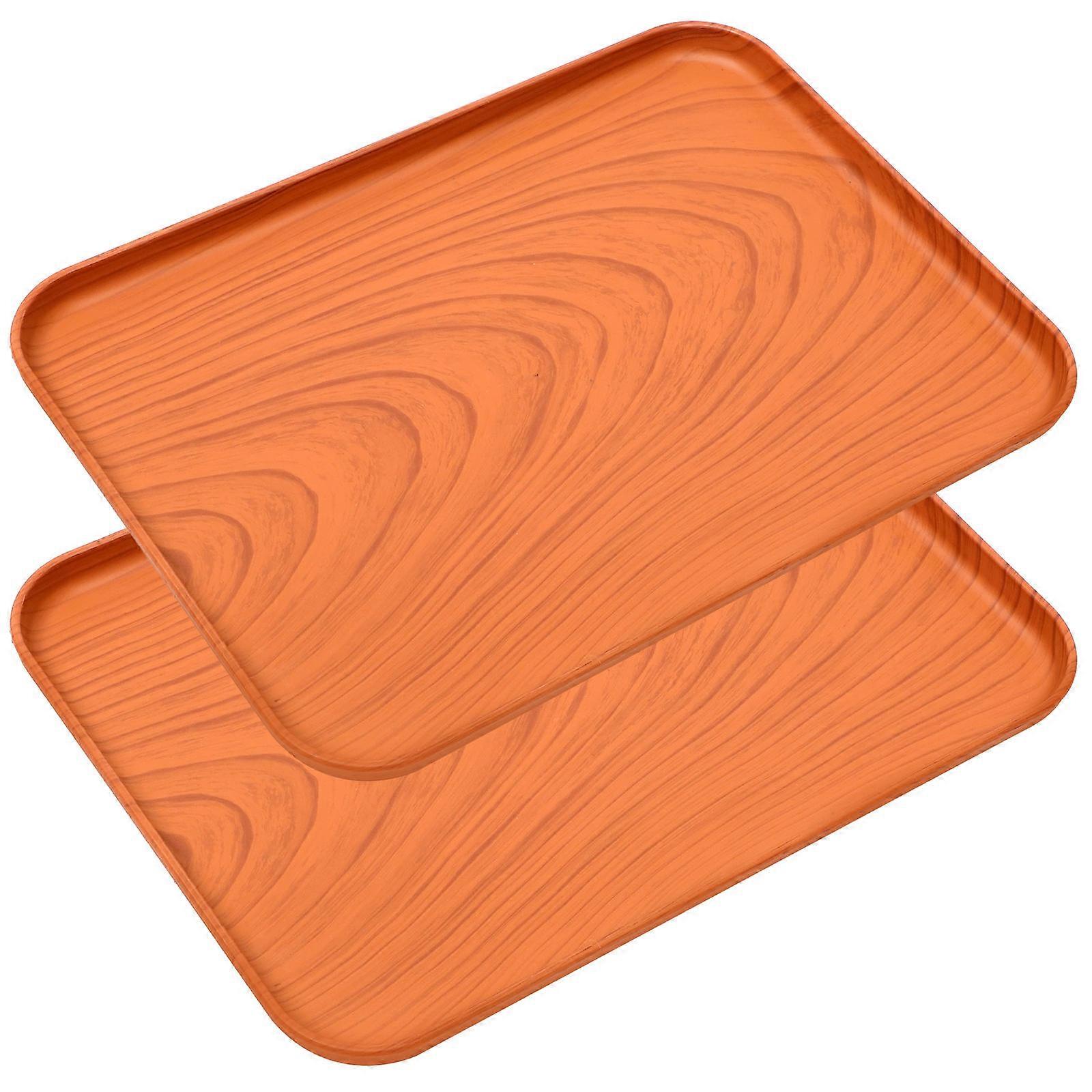 Serving Trays Simple Style Rectangular Shape Fruit Storage For Gatherings 12×8.7×0.8in Party Use 2Pcs