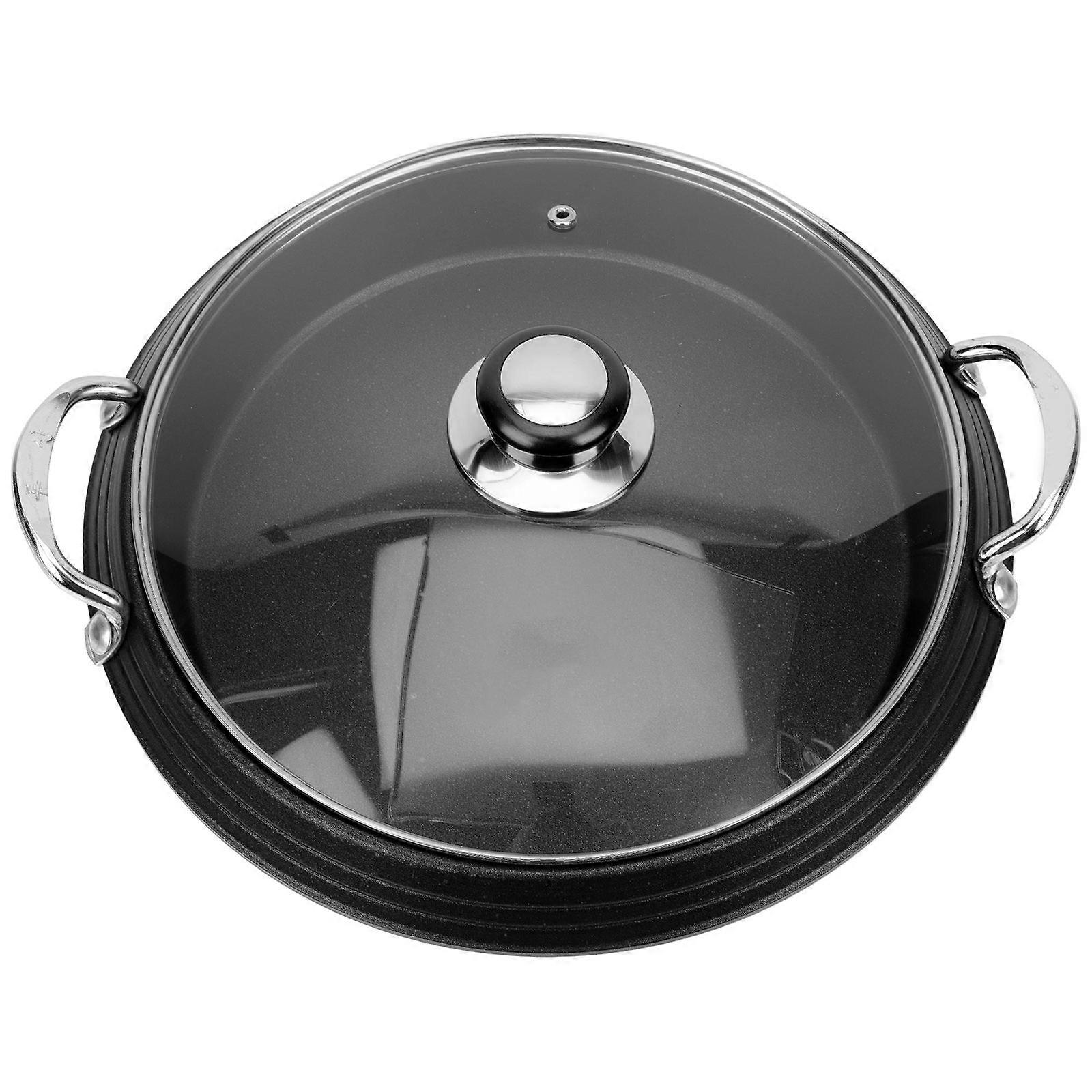 Multifunctional Korean Style Non Stick Cooking Pot with Lid for Hot Pot, Roasting, and Baking – Ideal for Home and Restaurant Use
