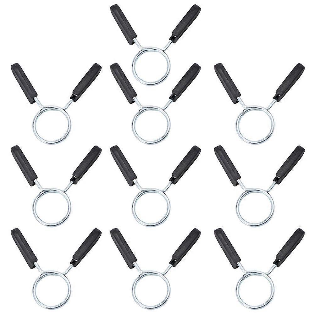 Dumbbell Spring Collars Barbell Accessories Sturdy and Easy to Use Black Color for Weightlifting 10Set
