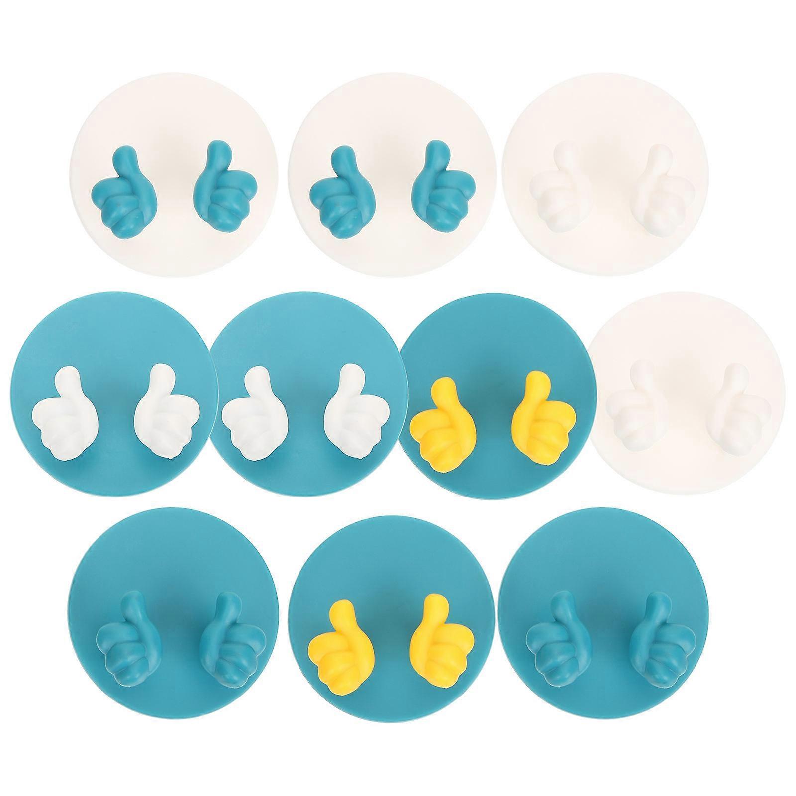 10pcs Strong Wall Adhesive Hooks for Kitchen, Bathroom, Home and Office – Multi Purpose Storage and Plug Holders – Easy Installation