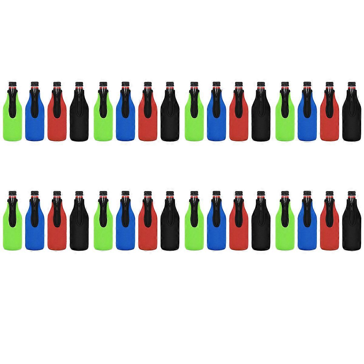 32 Pack Beer Bottle Insulator Sleeve Keep Drink Cold,Zip-Up Bottle Jackets,Beer Bottle Cooler Sleeve