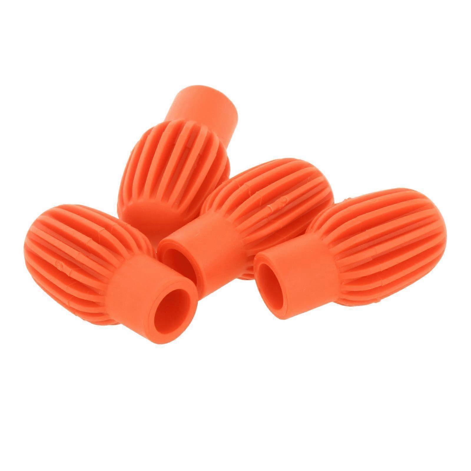 Drum Mute Drumstick Dampers – 4 Piece Set, Retractable Silicone Practice Silent Drum Set Accessories, Orange Sunset Chevron Design