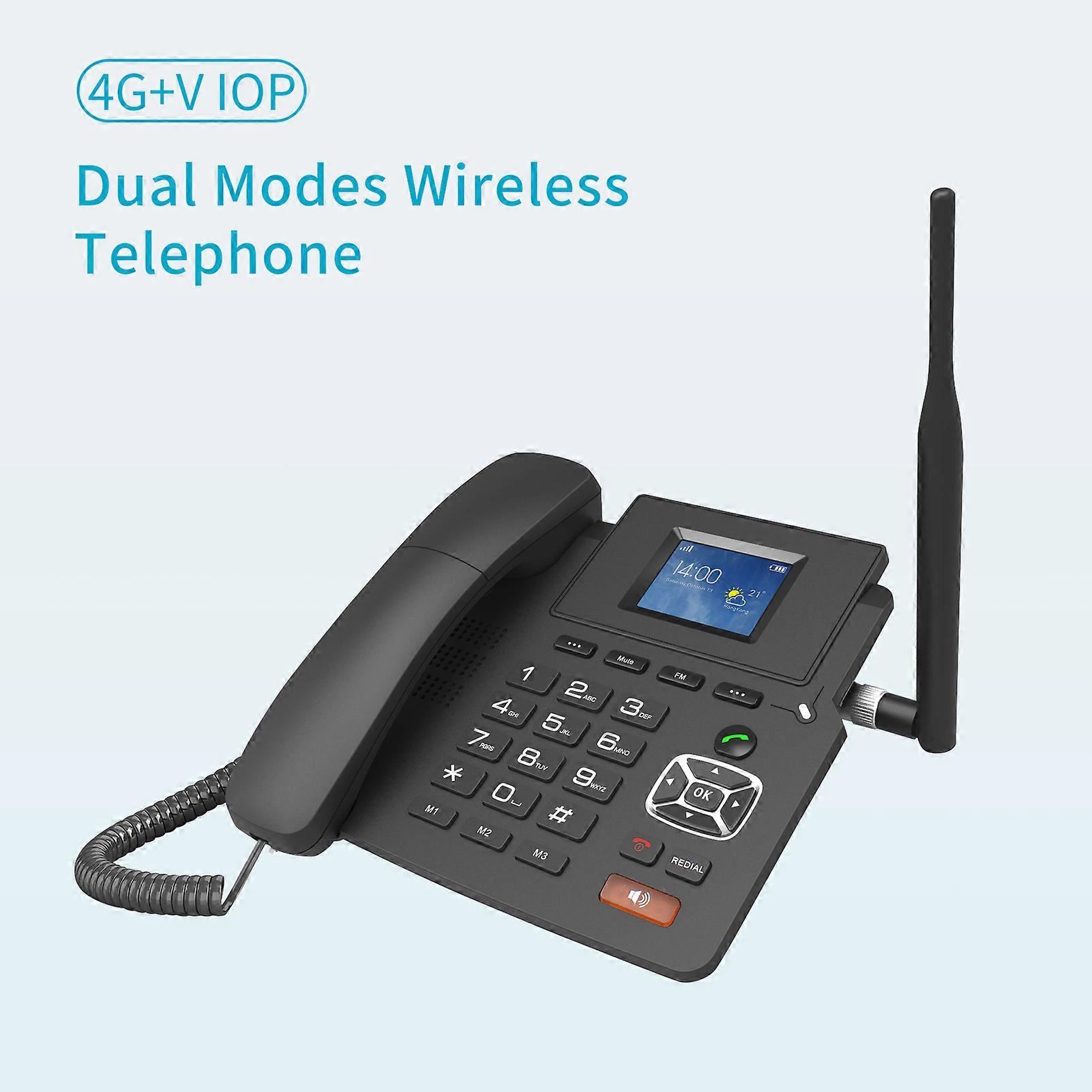 Téléphone VOIP P03-4G 4G avec écran LCD 2,4 pouces, 2 SIP, batterie 1000mAh Noir