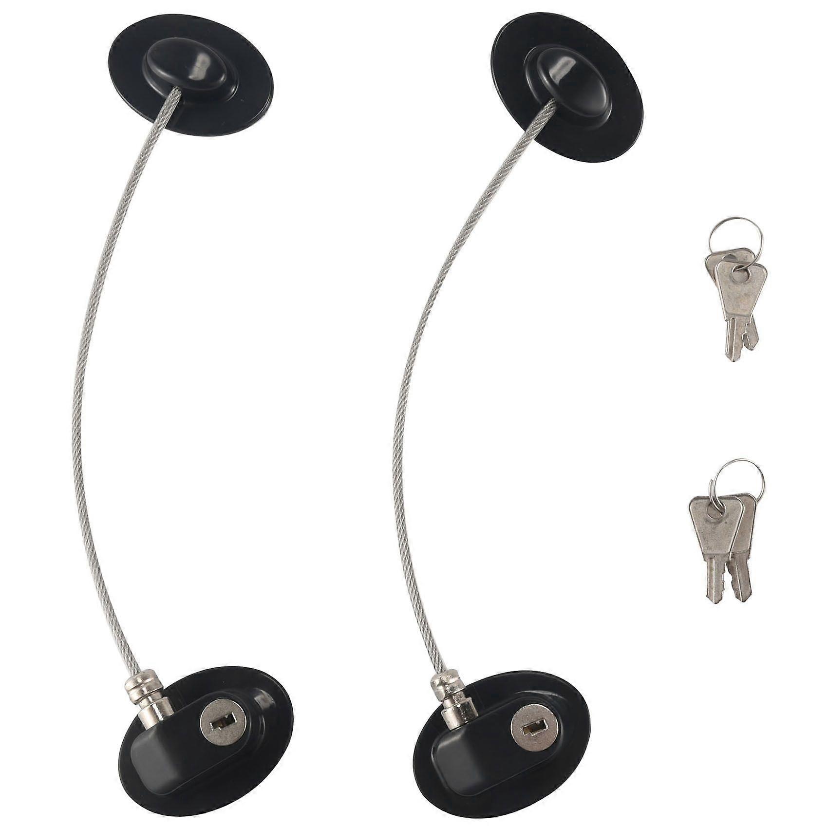 2 Pieces Door Lock Strong Adhesive Freezer Door Lock with Key