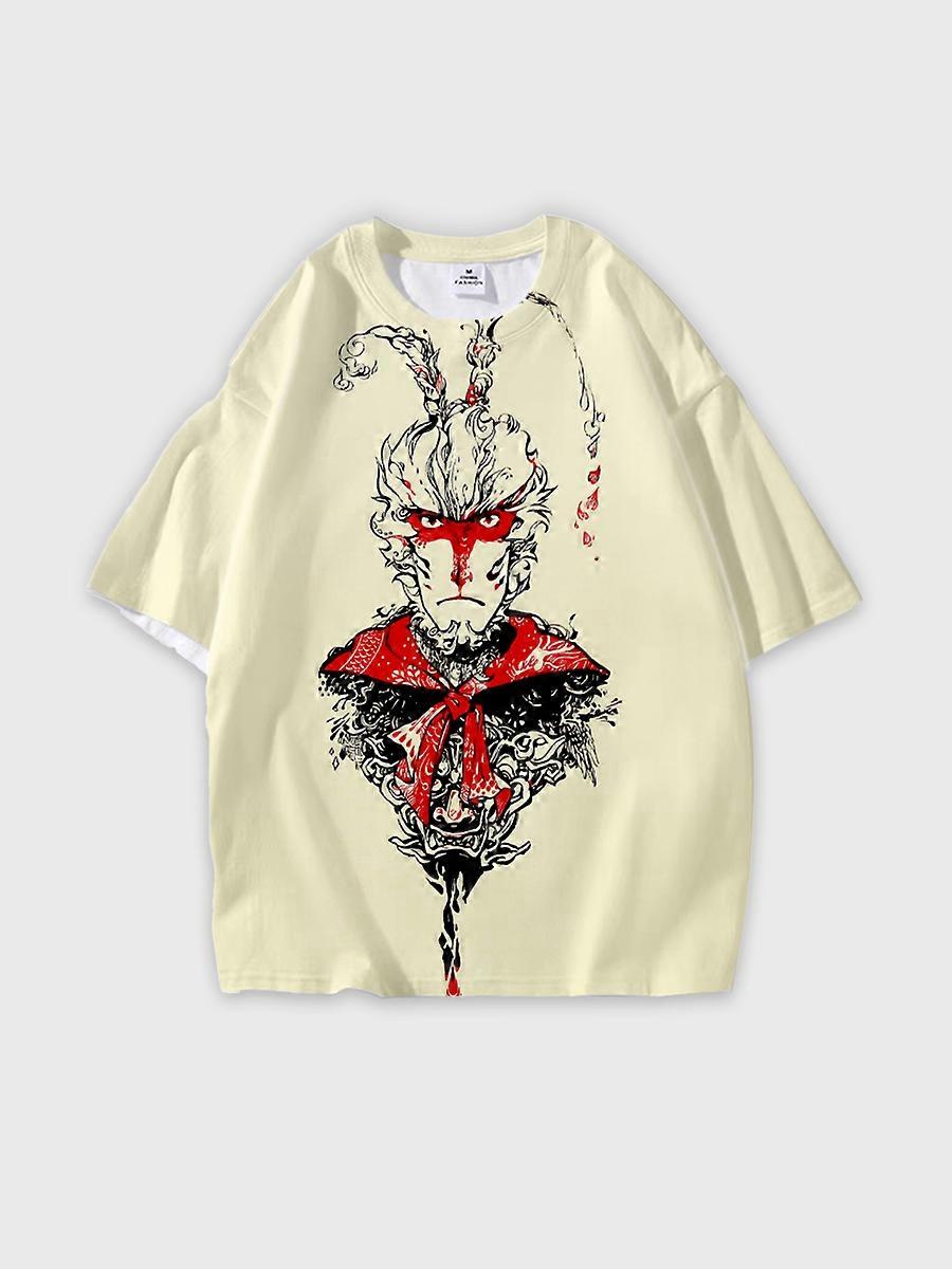 T-shirt round neck Role Pattern loose short sleeve E1152