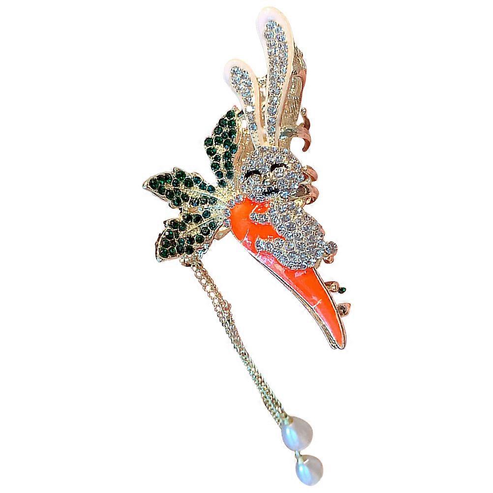 Multi Color Metal Hair Clips with Carrot Tassel Design for Decoration One Size Fits Most 1 Pair