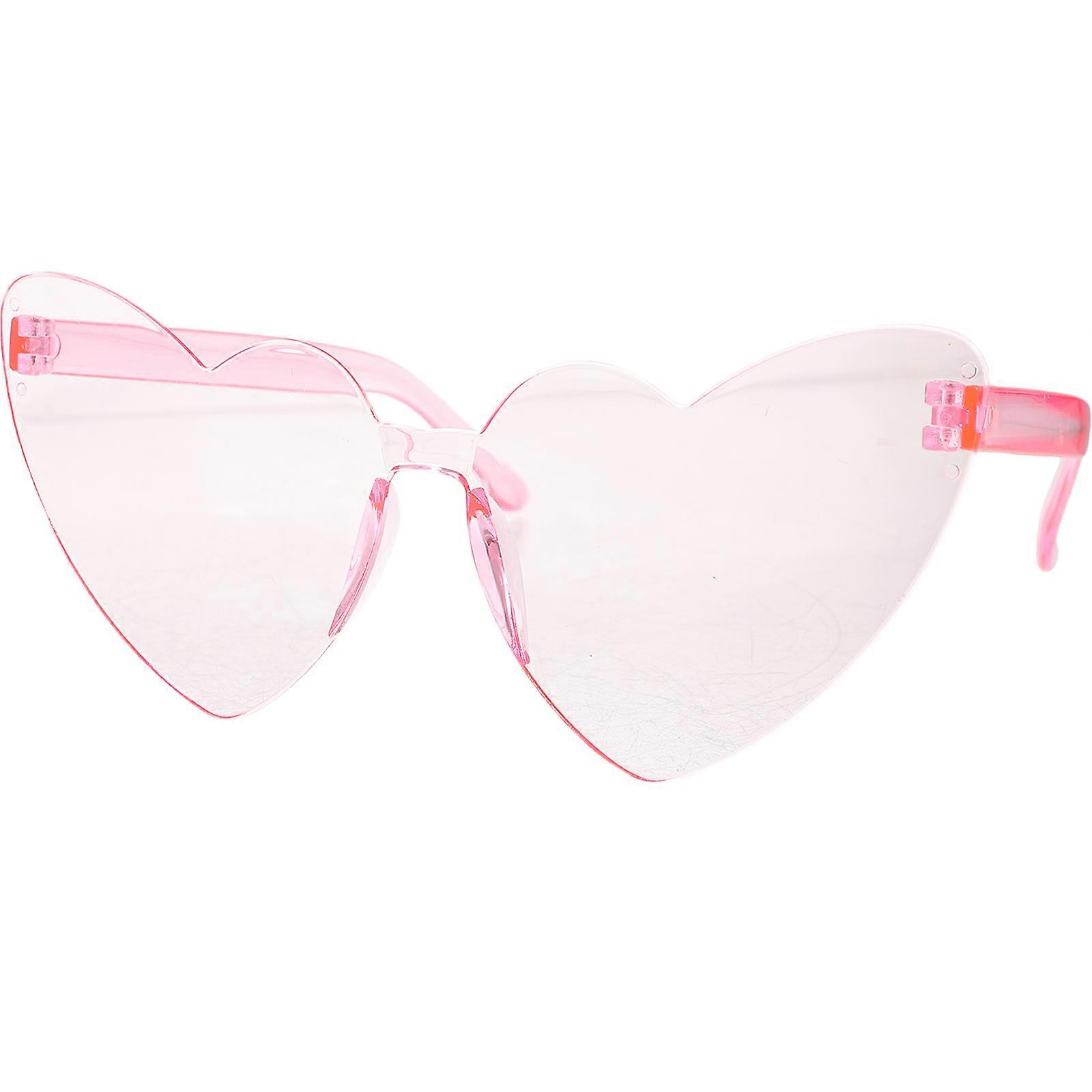 Heart Shape Sunglasses for Party Pink PC Material Lightweight Durable and Stylish Photo Props