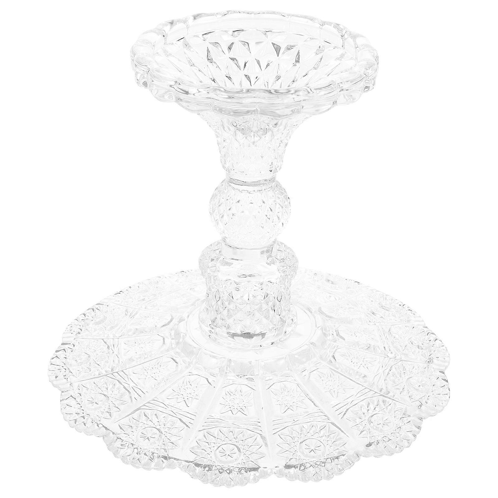 Footed Fruit Bowl Display Stand For Party Tea Time And Household 14X11.5Cm Transparent Glass 1Set