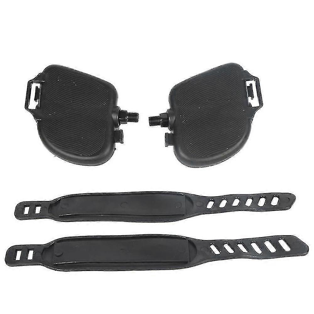 1pair Exercise Bike Pedal Widened Bicycle Pedal With Pedal Straps For Exercise Bike Stationary Cycl Edition 0724
