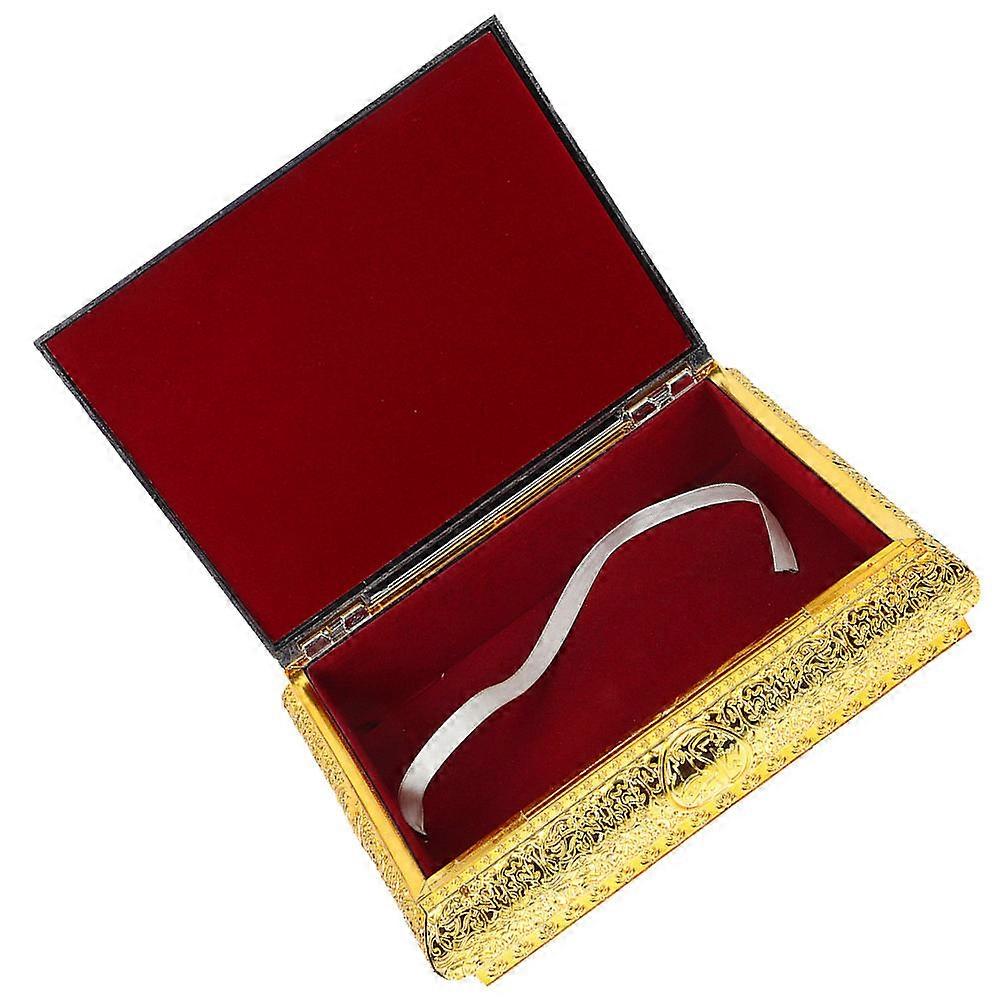 Decorative Storage Boxes Quran Book Container Golden Rectangular Display Box For Home Decoration 29.8X22.8X6.5cm Acrylic 1Pack