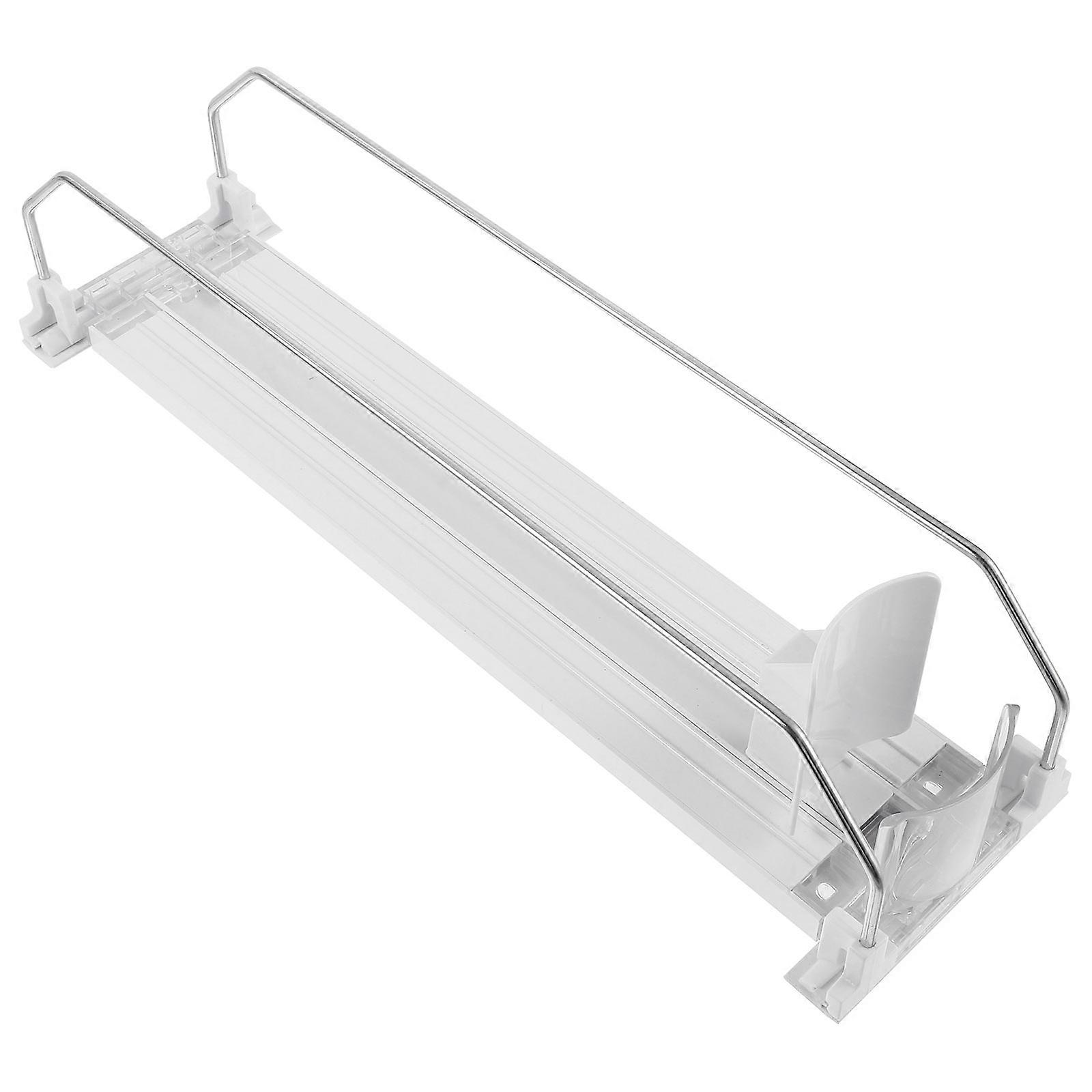 White ABS Drink Replenishment Pusher for Shop with Smooth Glide and Design 7.8x4.3 Inches
