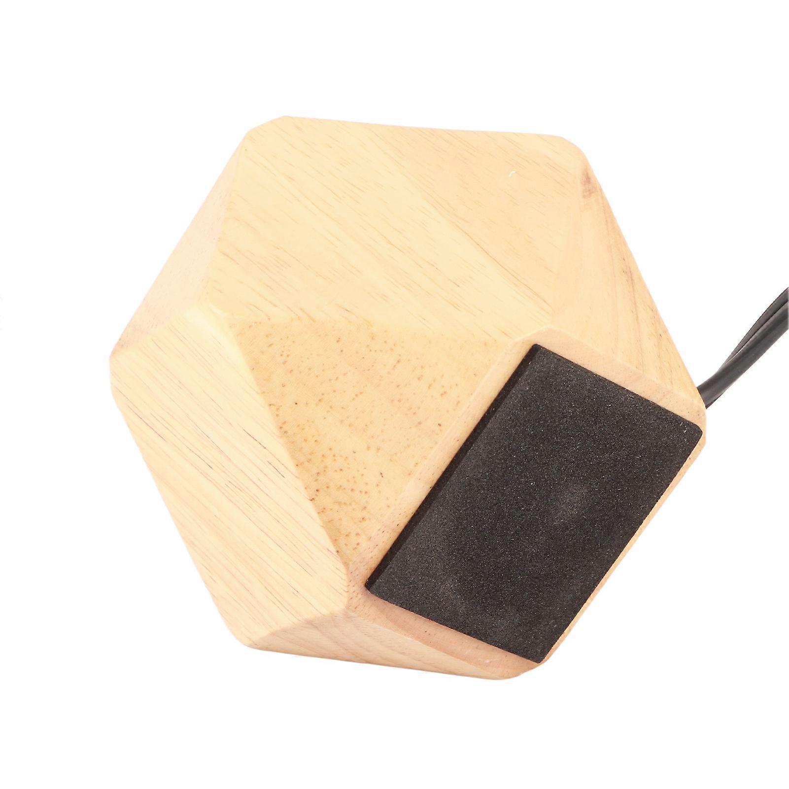 Wooden Diamond Lamp Base E26 Socket Modern Small Wood Table Lamp Base for Home Decor