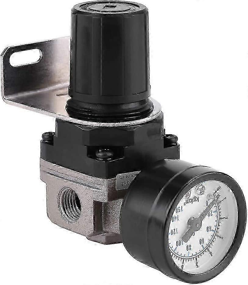 Pneumatic Air Pressure Regulator, Adjustable Air Pressure Compressor Control Valve Gauge G1/4 Connection