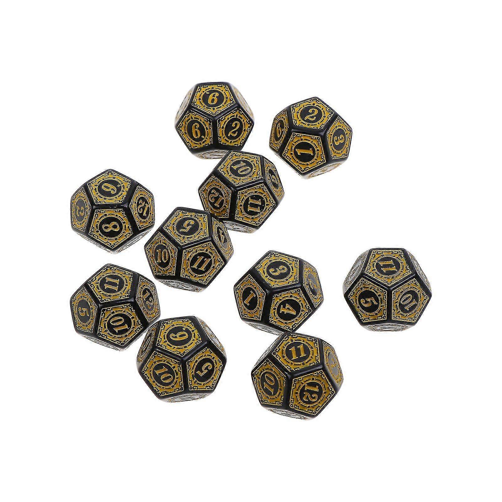 10pcs 12 Sided Dice D12 Polyhedral Dice For Games Rpg Mtg Dice Kit SZRH A-GB