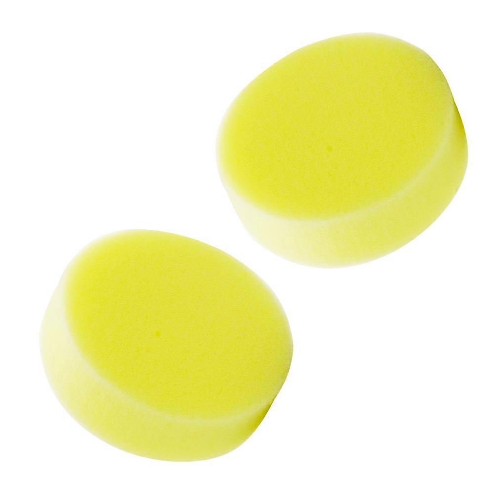 Yellow Cleaning Sponge for Car and Shoes with Durable Waxing Tool 2 Pcs