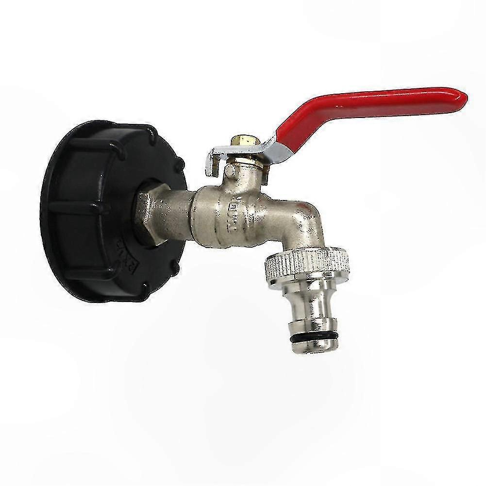 IBC Tote Tank Drain Adapter with 1/2 Inch Hose Connector and Threaded Cap for Garden Use