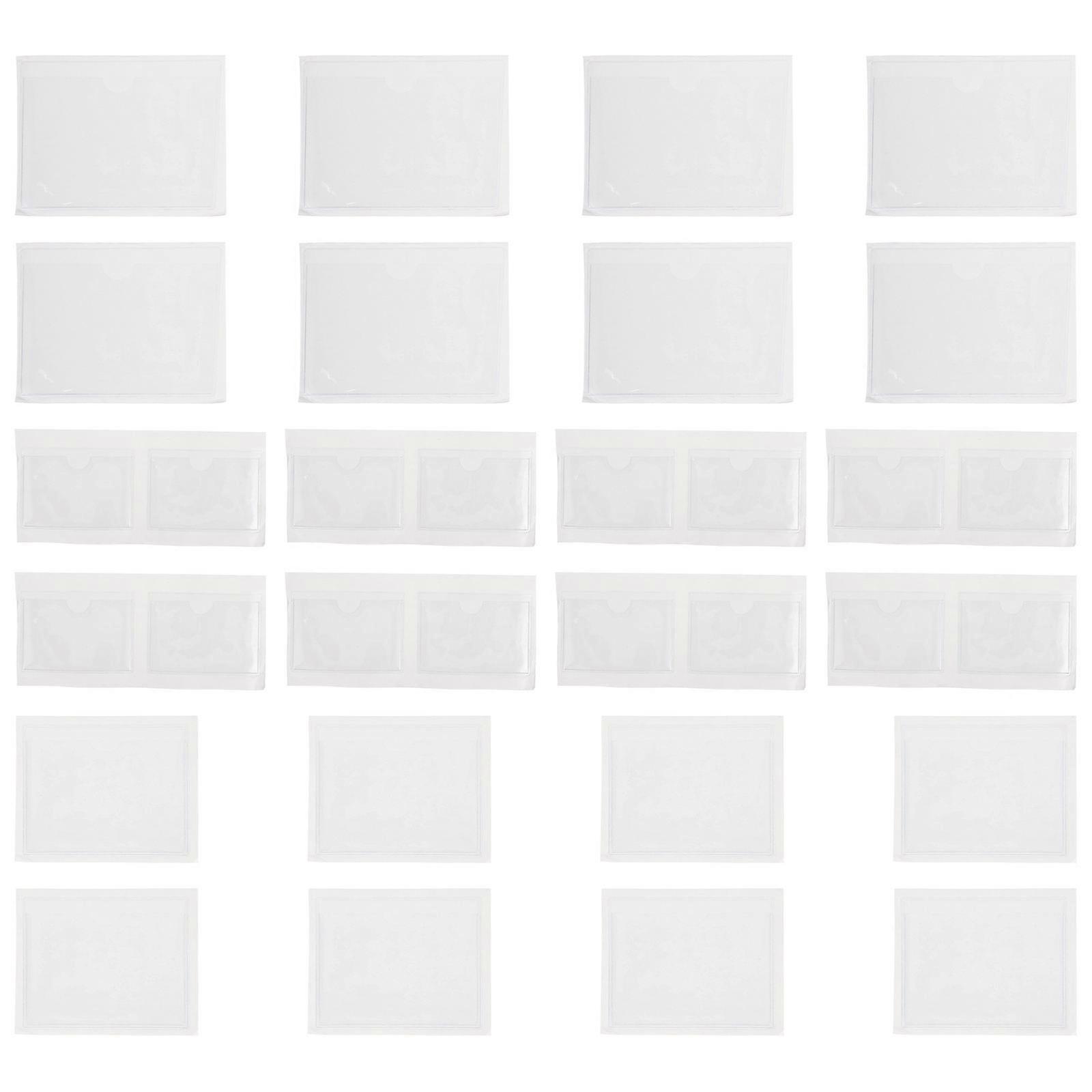 24pcs Adhesive Pockets Index Card Pockets Self Adhesive Label Card Holder
