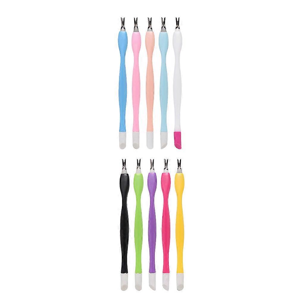 Dead Skin Remover Forks for Nail Art Made of Durable Plastic in Assorted Colors 15 Pieces Set