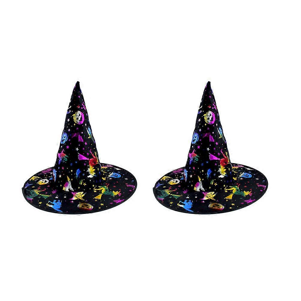 Cosplay Event Costume Accessory Halloween Witch Hat 2Set Durable Party Supplies for Adults