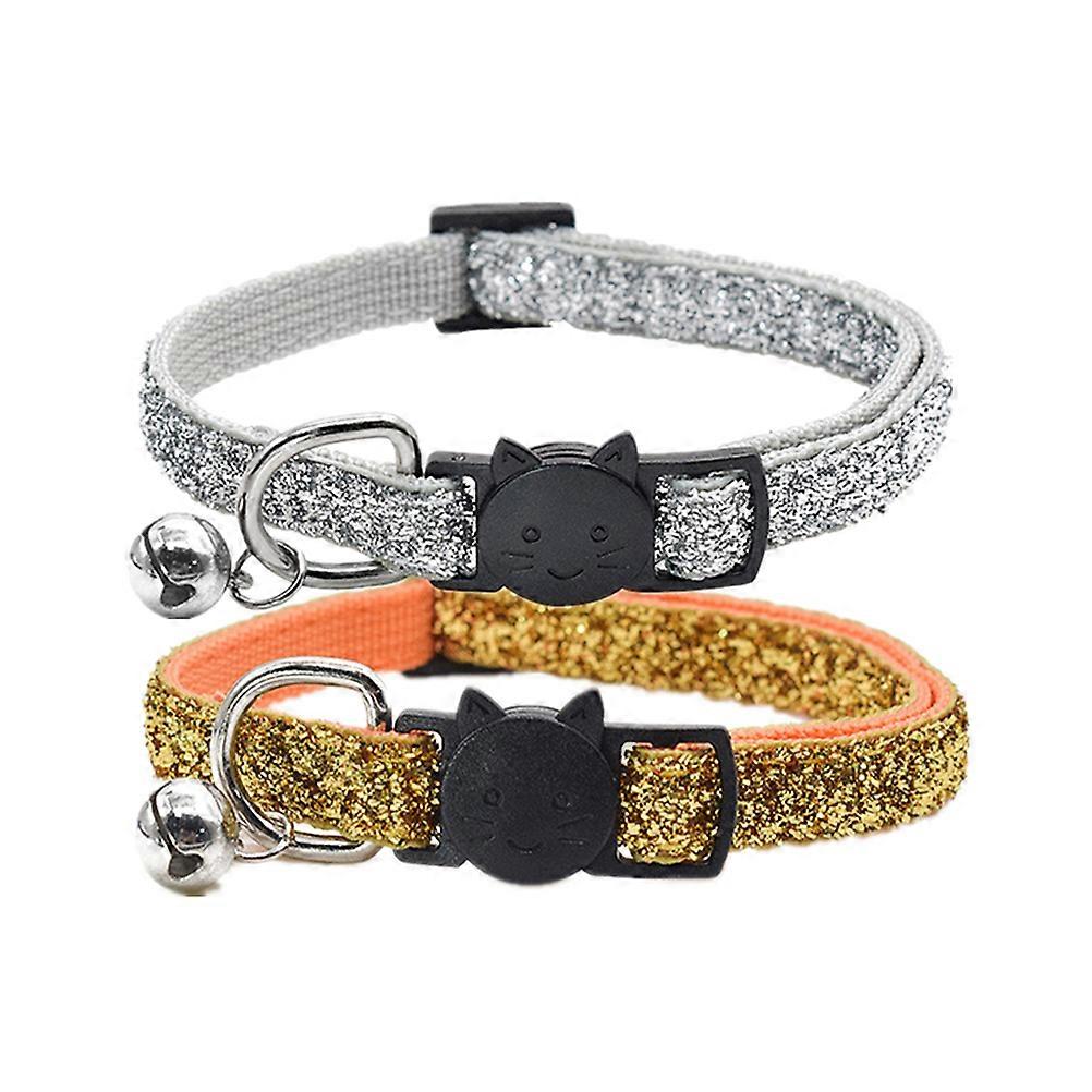 Sturdy Safety Clip Pet Collar With Bell For Cats And Kittens In Delicate Style 2Pack Suitable For Photo Prop
