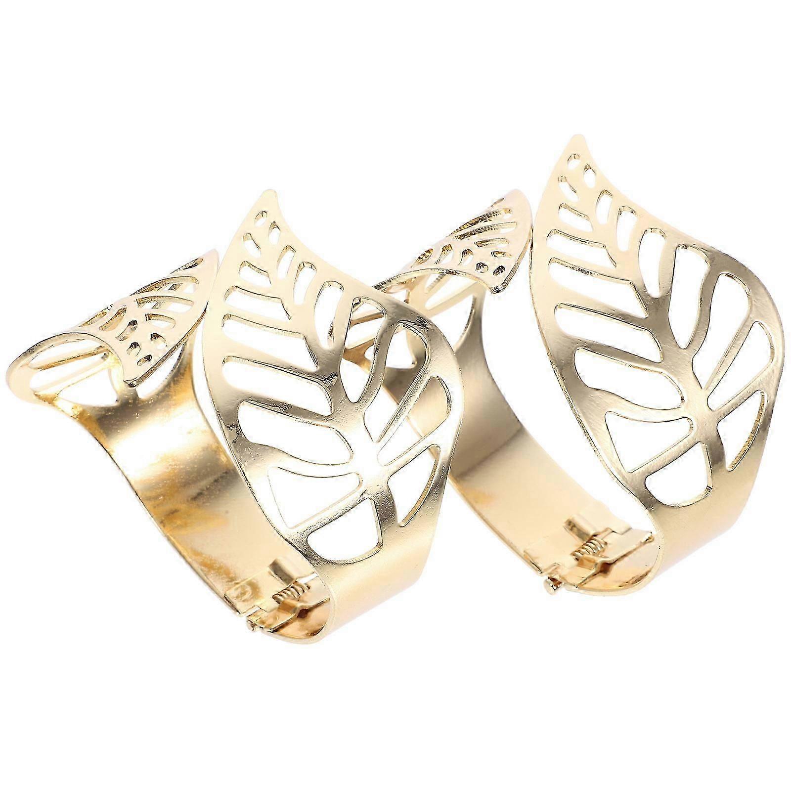 Gardin Holdback Fastgørelse Draperi Bindende Spænder Rustikke Design Blade Formet Gylden 6,80X6,00X4,50CM Til Husejere Indretningsarkitekter 1Par