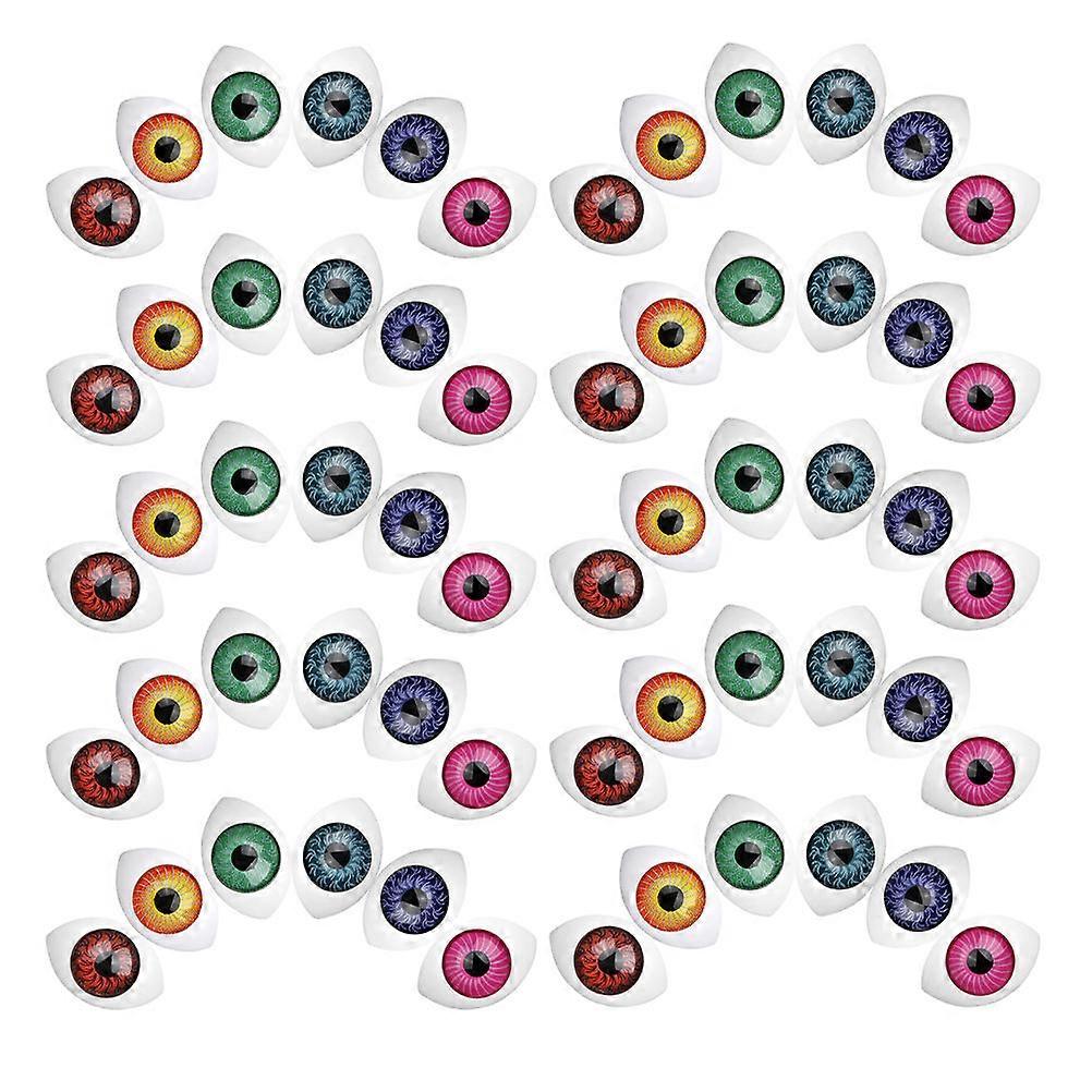 Craft Eyeballs 100Pcs Oval Resin Eyes For Dolls And Stuffed Animals Ideal For DIY Activities With Realistic Appearance And Versatile Applications