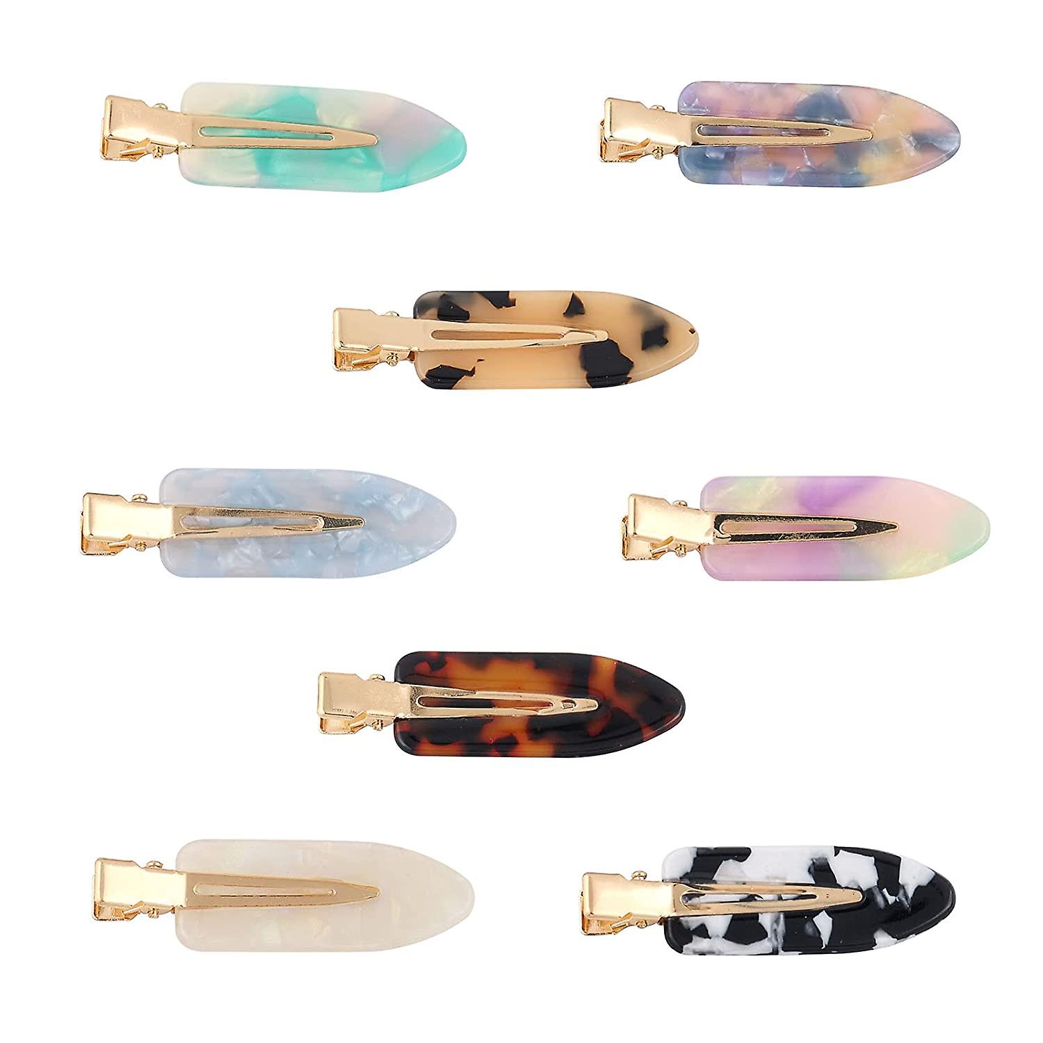 8pcs No Crease Hair Clips For Styling No Bend Hair Clip Acrylic Resin Flat Hair Barrettes For Makeup, Hair Styling Accessories For Women/girls(multipl