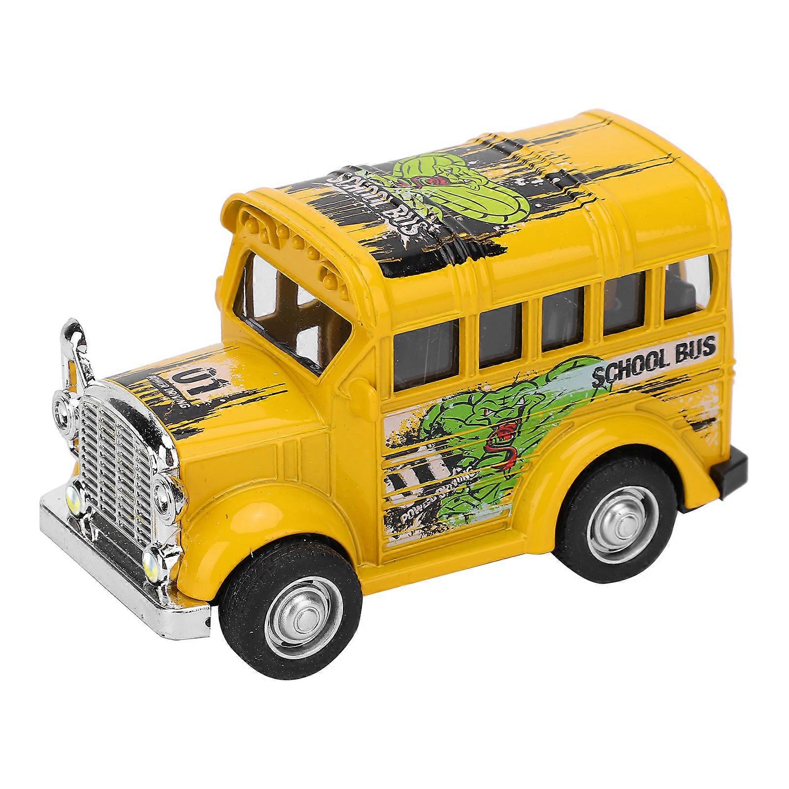 1:36 Mini Alloy School Bus Model Pull Back Sound Light Battery Vehicle Toy Child GiftYellow