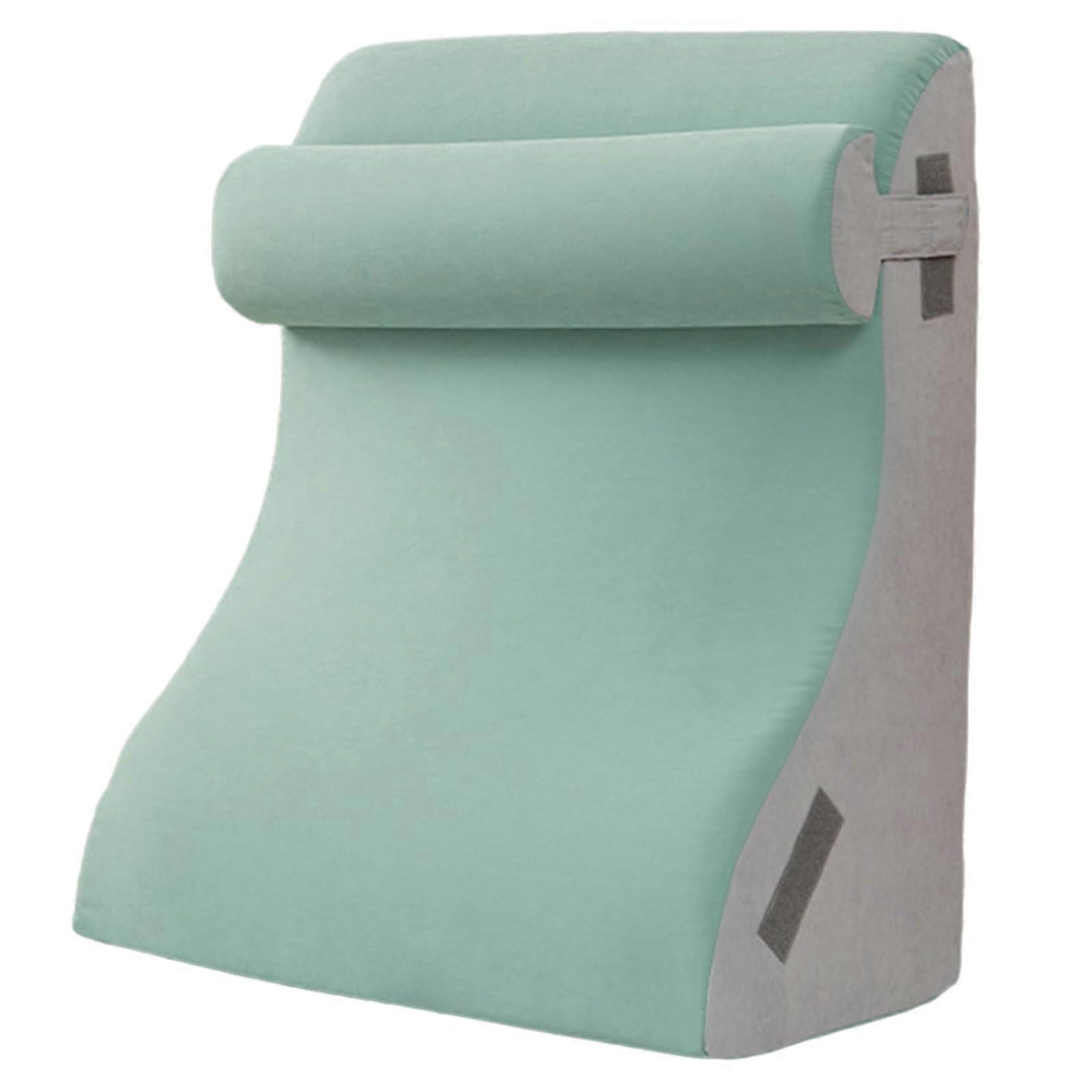 Triangle reading pillow, wedgeshaped, for sleeper sofas, soft, for bed and couch, green gray, 60*50*30cm