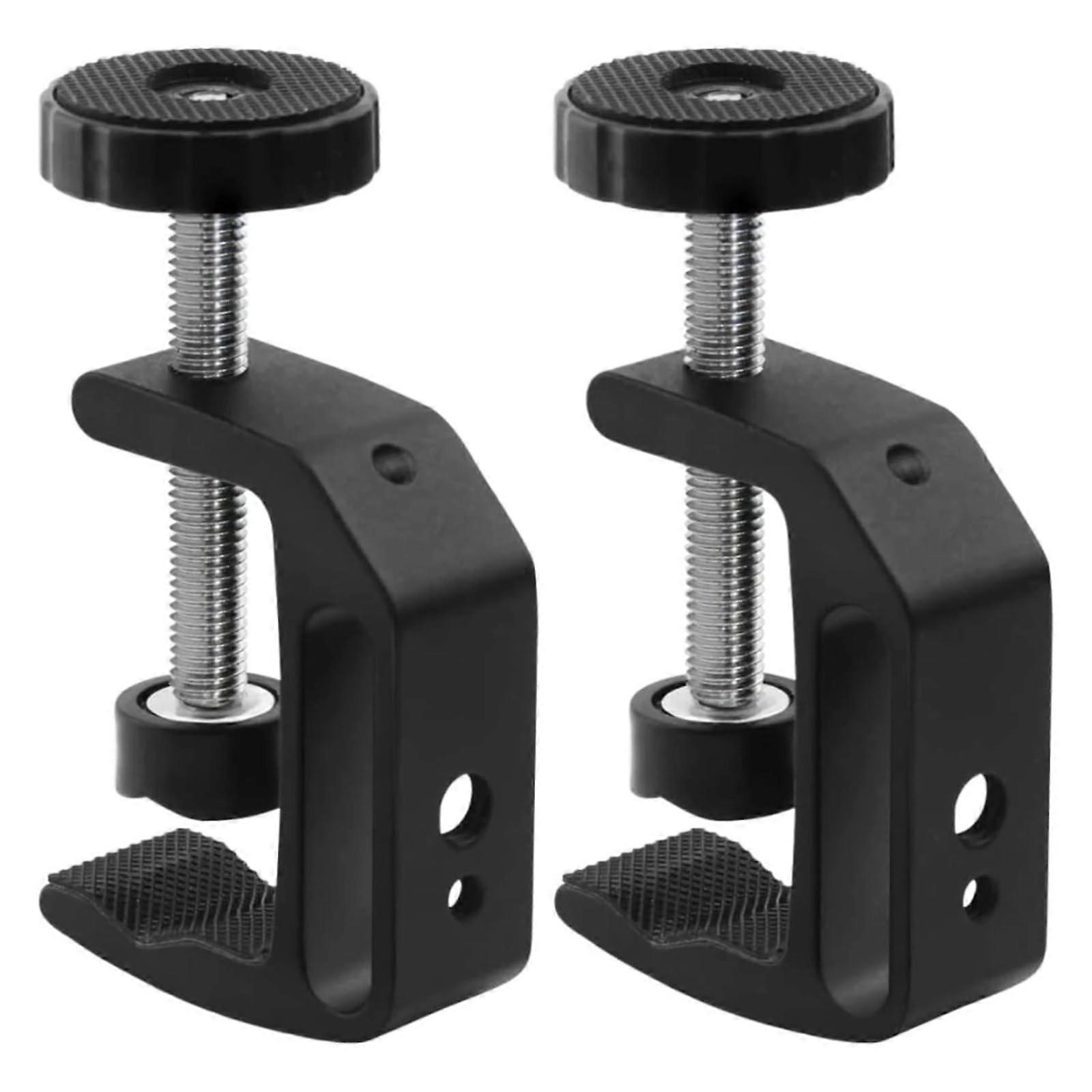 2 Pcs Universal C Clamp with 1/4 and 3/8 Thread Hole for Desktop Mount Monitor Flash Desks Carts Benches Work Tables
