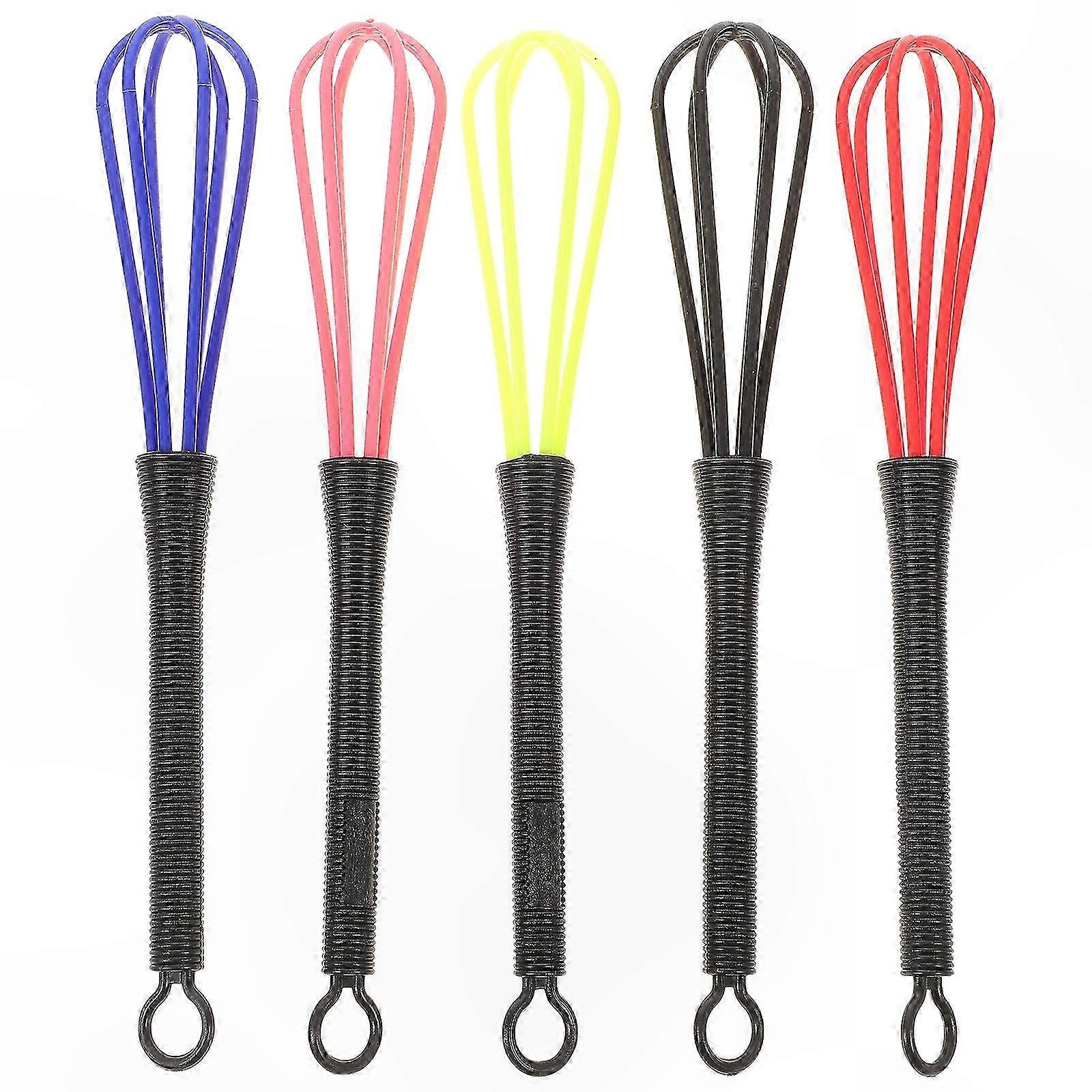 5-Pack Plastic Hair Dye Mixer Whisk for Salon Use Random Color Styling Tool