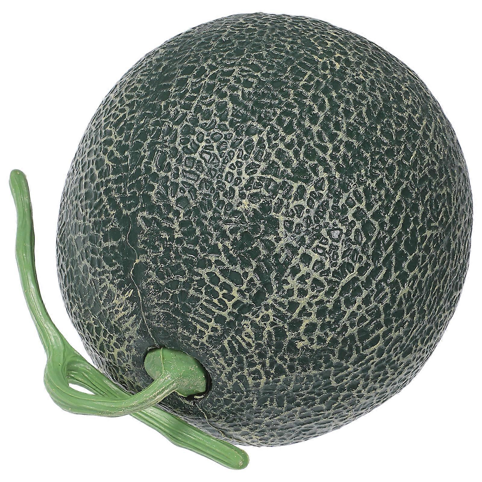Artificial Cantaloupe Fruit Model for Decor Made of Plastic Green Color Small Size Lightweight