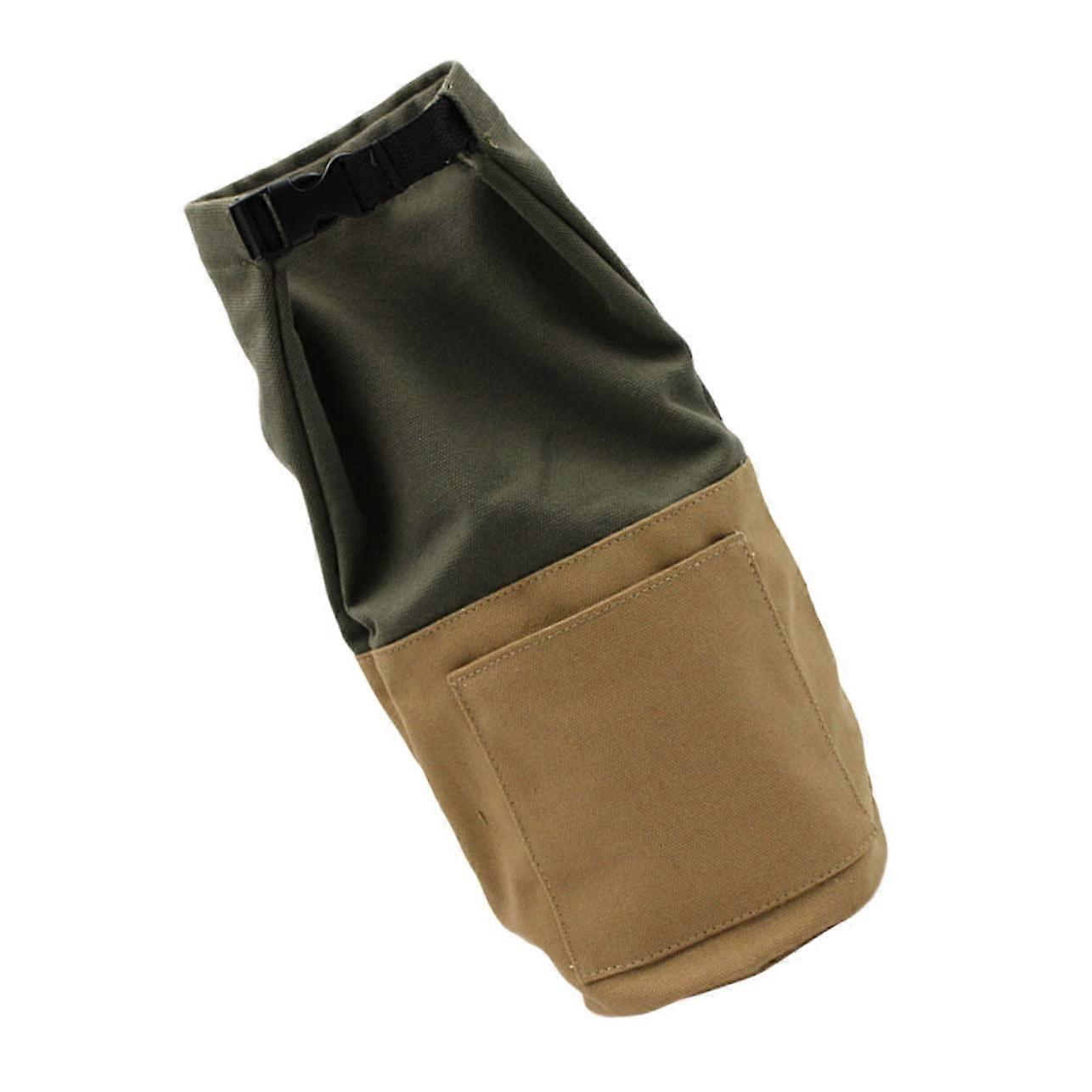 Retro Camping Oil Lamp Storage Bag Durable Canvas With Adjustable Buckle For Outdoor Use Green And Brown Lightweight