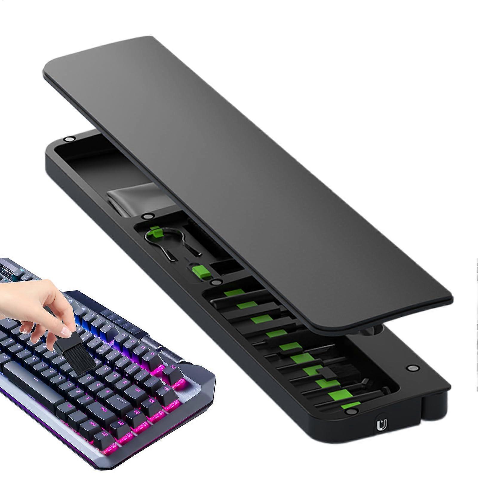 Computer Keyboard Cleaner Ergonomic Wrist Rest, NonSlip Cleaning Kit for Accessories, Black