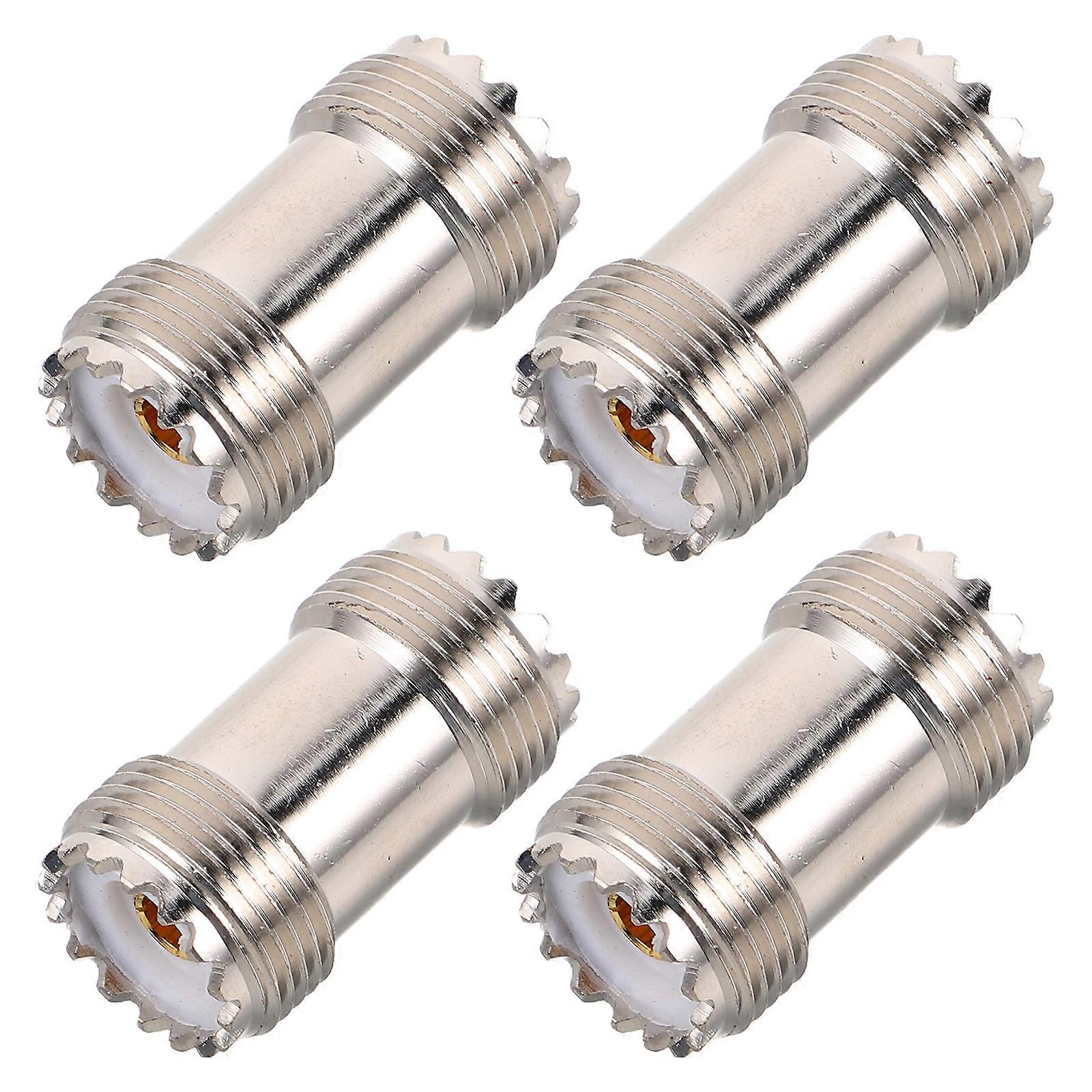 4Pcs Uhf Adaptive Connector for Handheld Radios Easy Install Durable Golden Copper Connection