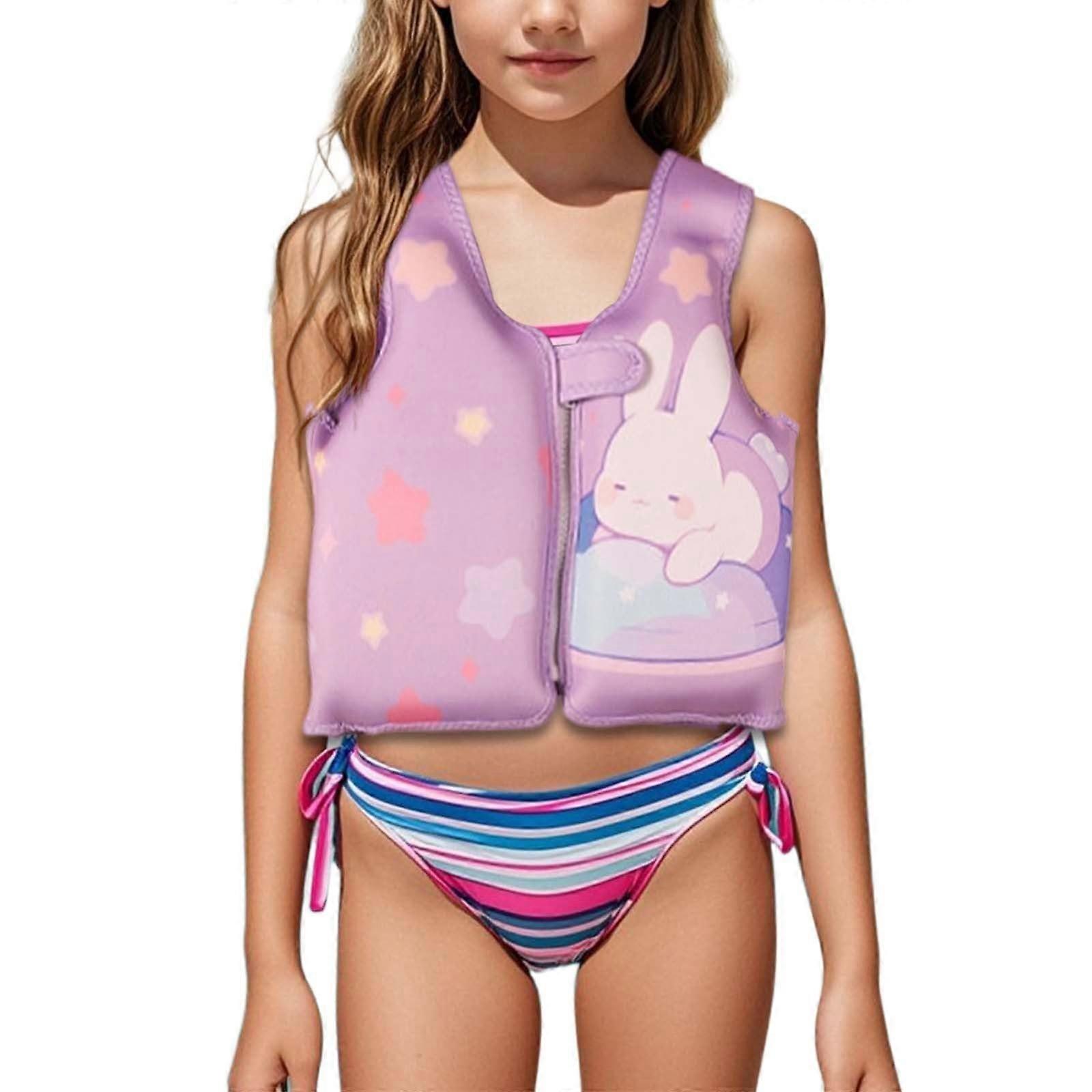 Kids' Swimming Learning Vest with Adjustable Safety Straps, Swimming Aid for Toddlers 2-6 Years, Light Purple