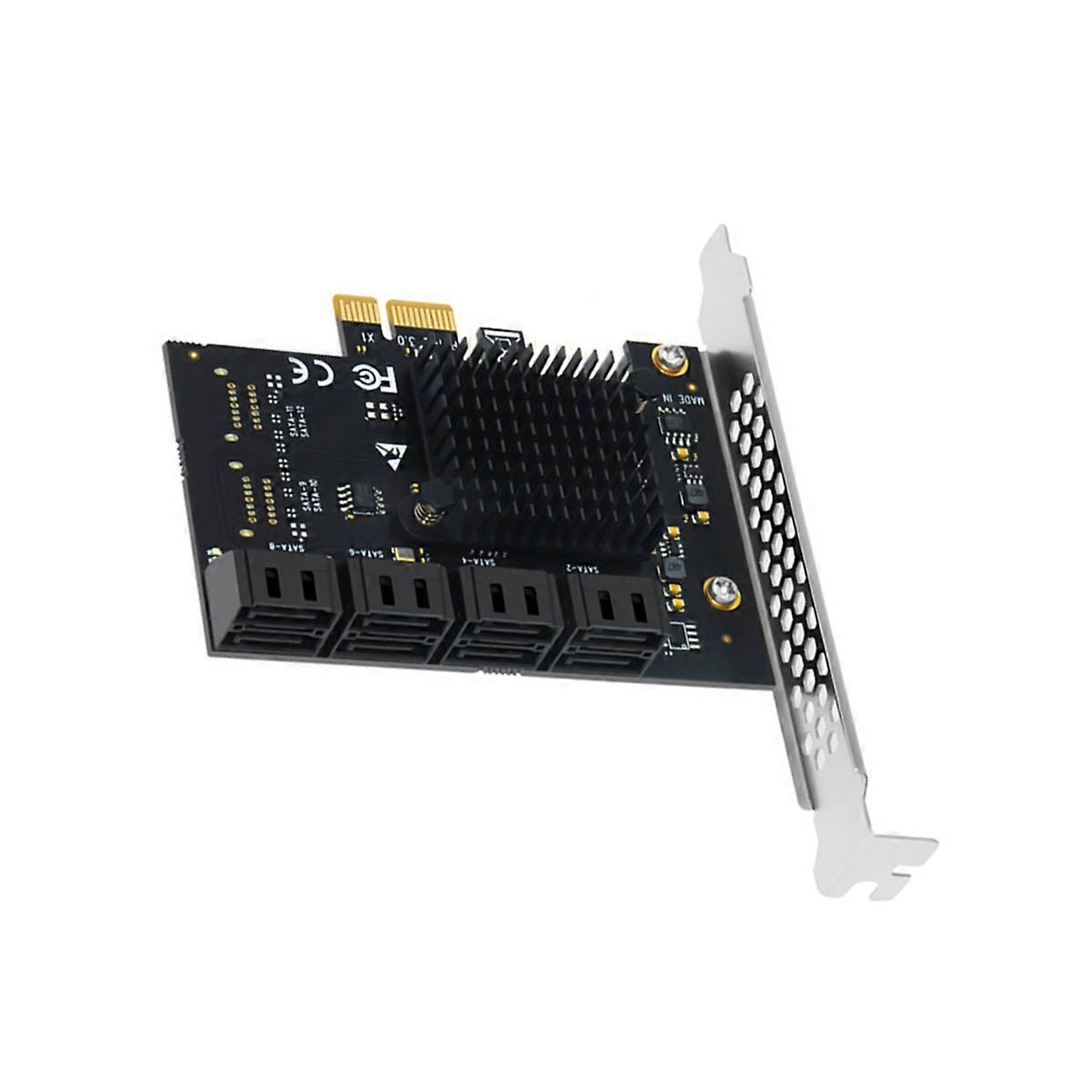 PCIe to SATA 8-Port Expansion Card PCI Express X1 to SATA3 Controller Multiplier Riser Adapter for