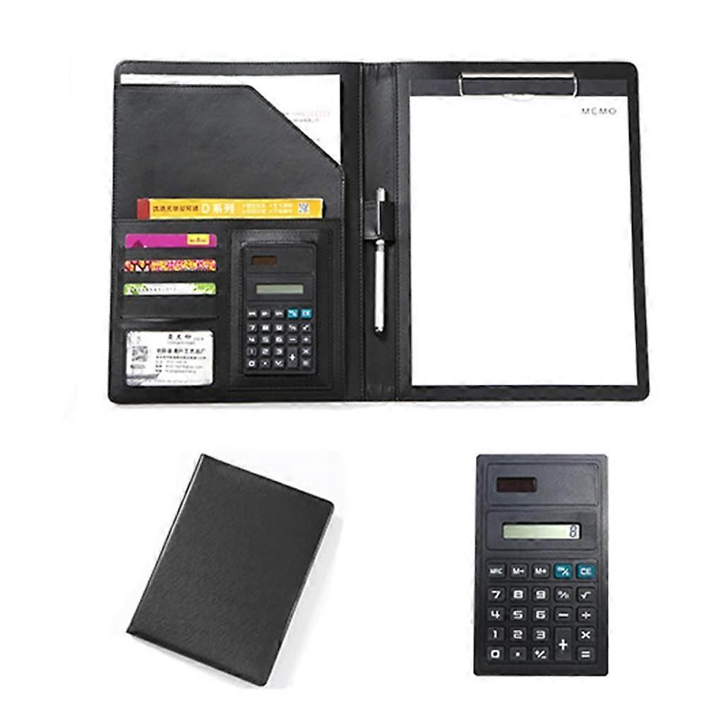 Writing Case A4 Conference Folder Portfolio Work Folder Clipboard  Leather Folder Black