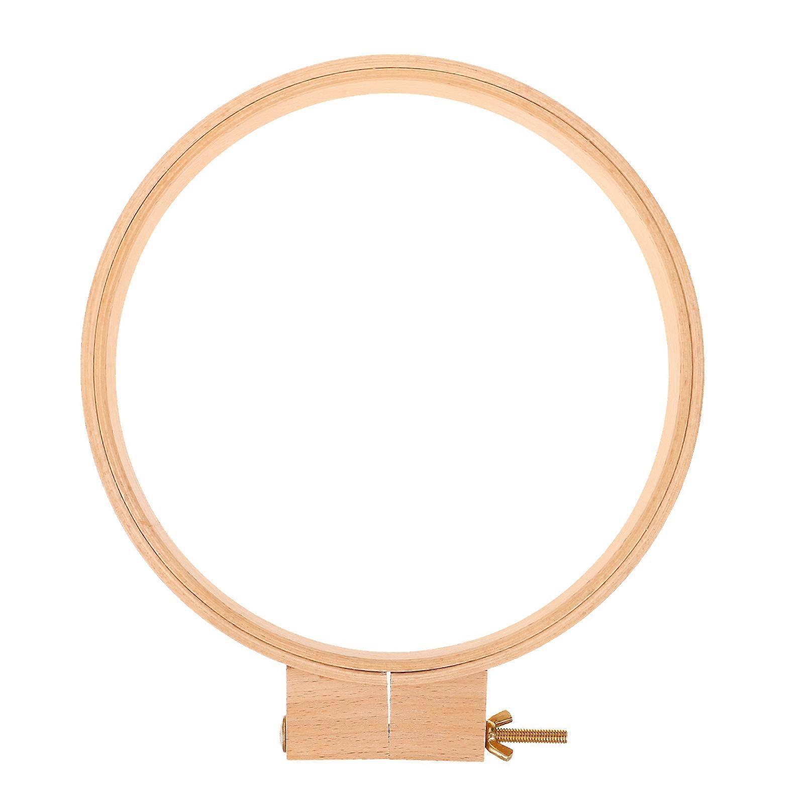 Wooden Embroidery Hoop for Home Use Khaki Color Stable and Durable 21cm