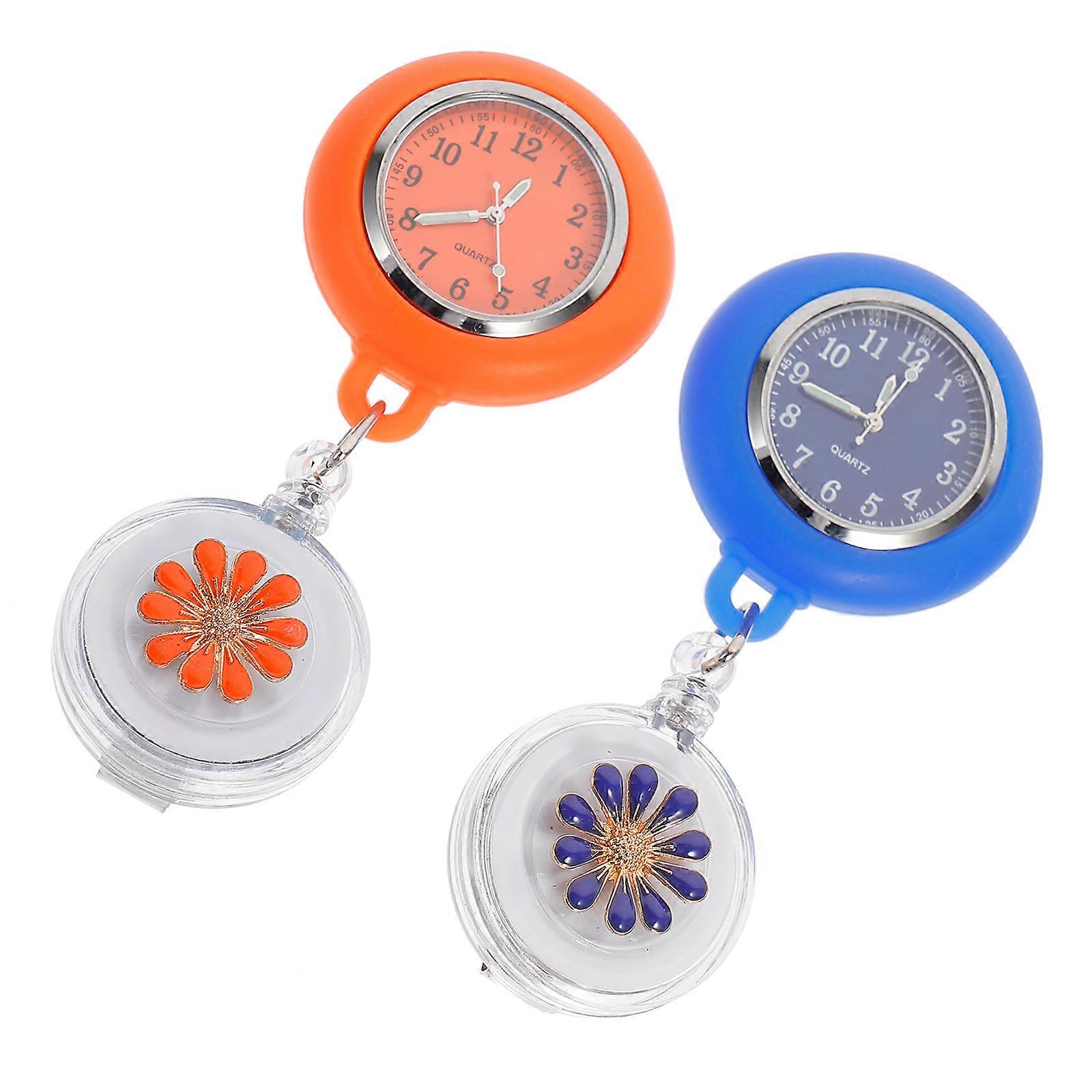 Clip-On Nursing Watch For Nurses 9.50X4.00X1.50CM Assorted Color Precise Time 2Pcs
