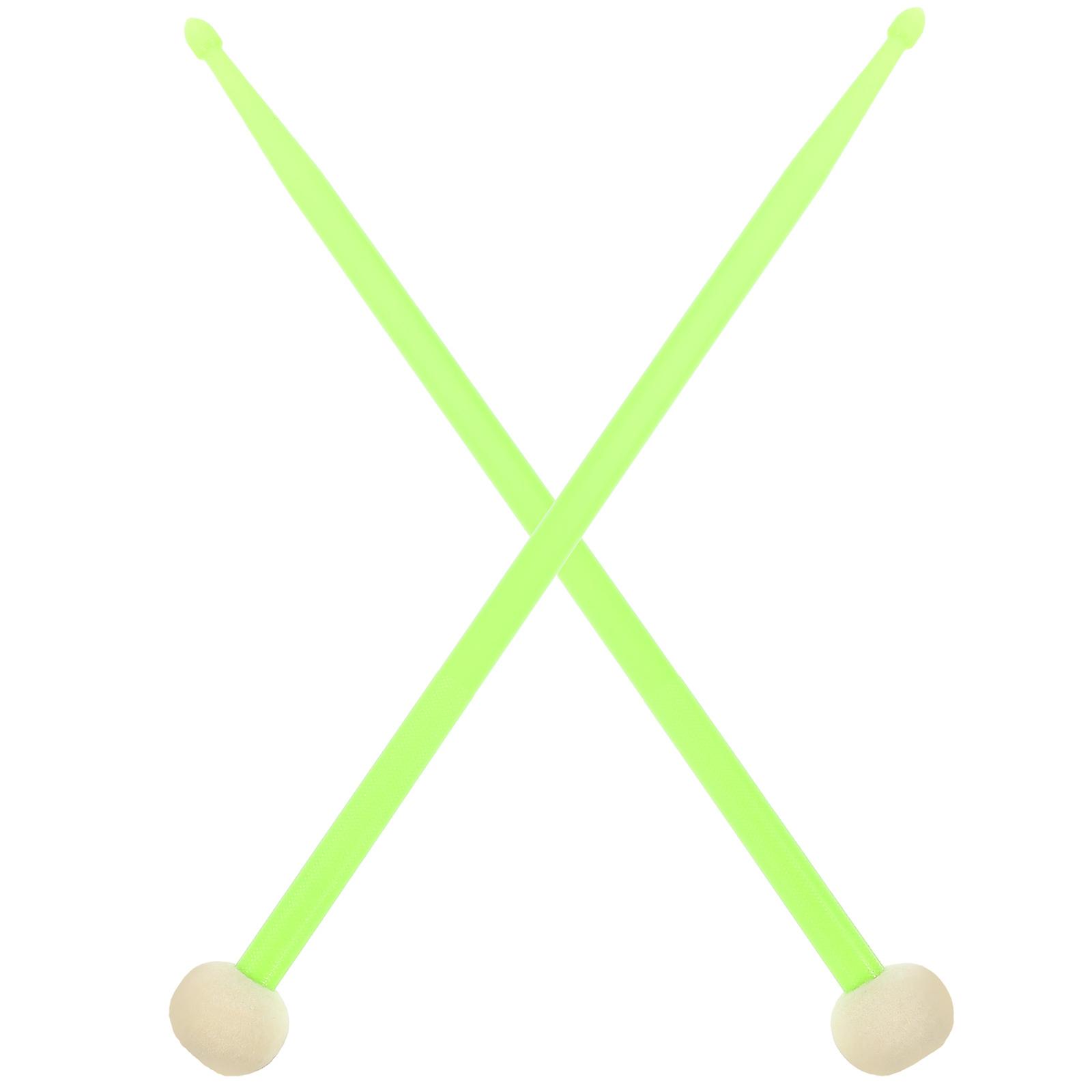 Double Sided Stick 1 Pair Designed For Music Performance And Practice Light Green Color Professional Drumsticks