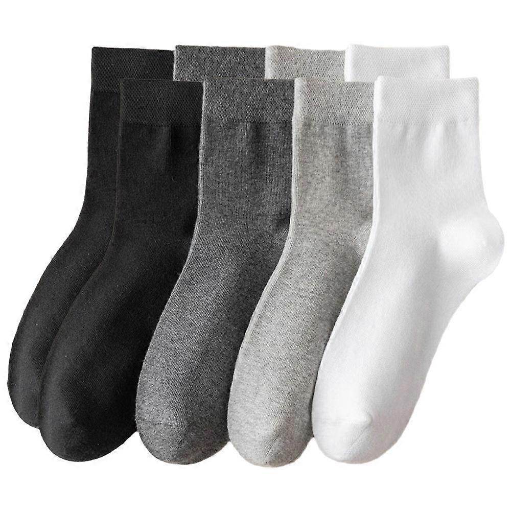 Versatile 4 Pairs Casual Socks For Men Mid-Calf Dress Socks Perfect For Year-Round Use Assorted Color Providing Comfort