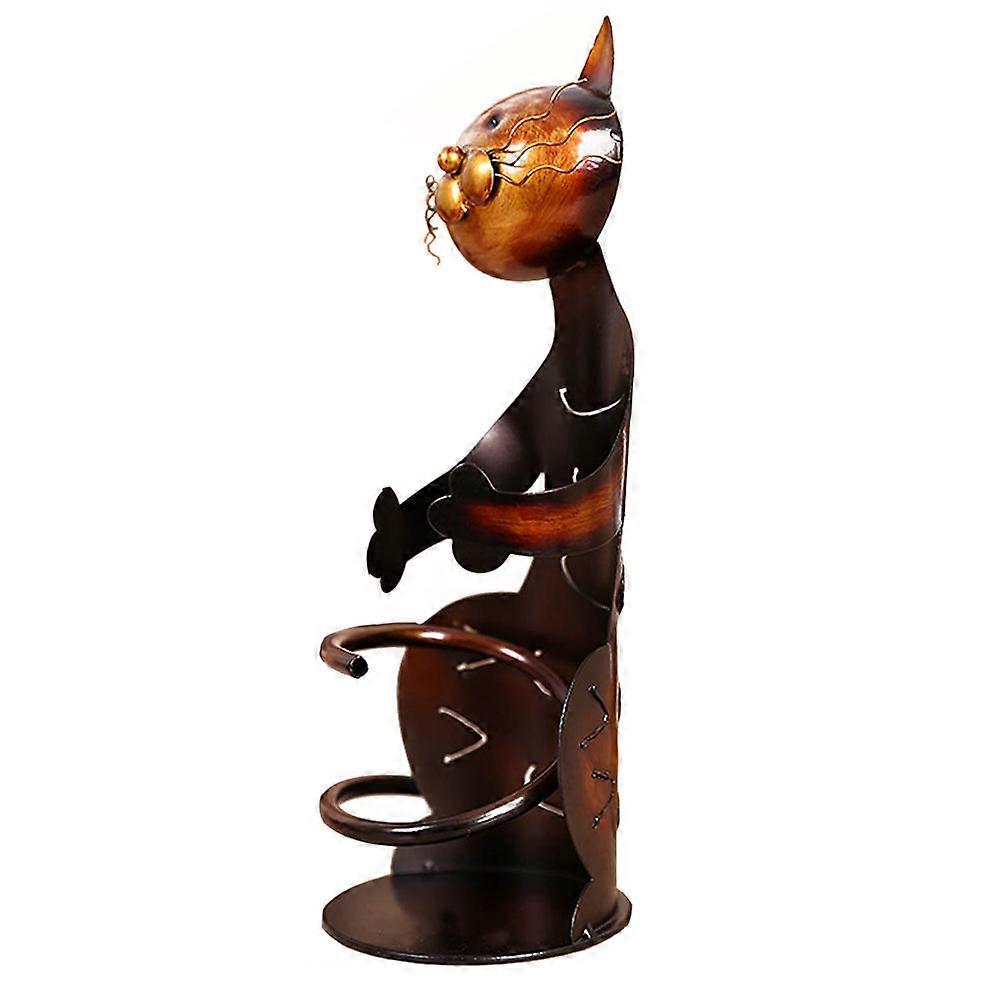 Decorative Cat Sculpture Wine Rack Storage Solution For Home Owners 1Set