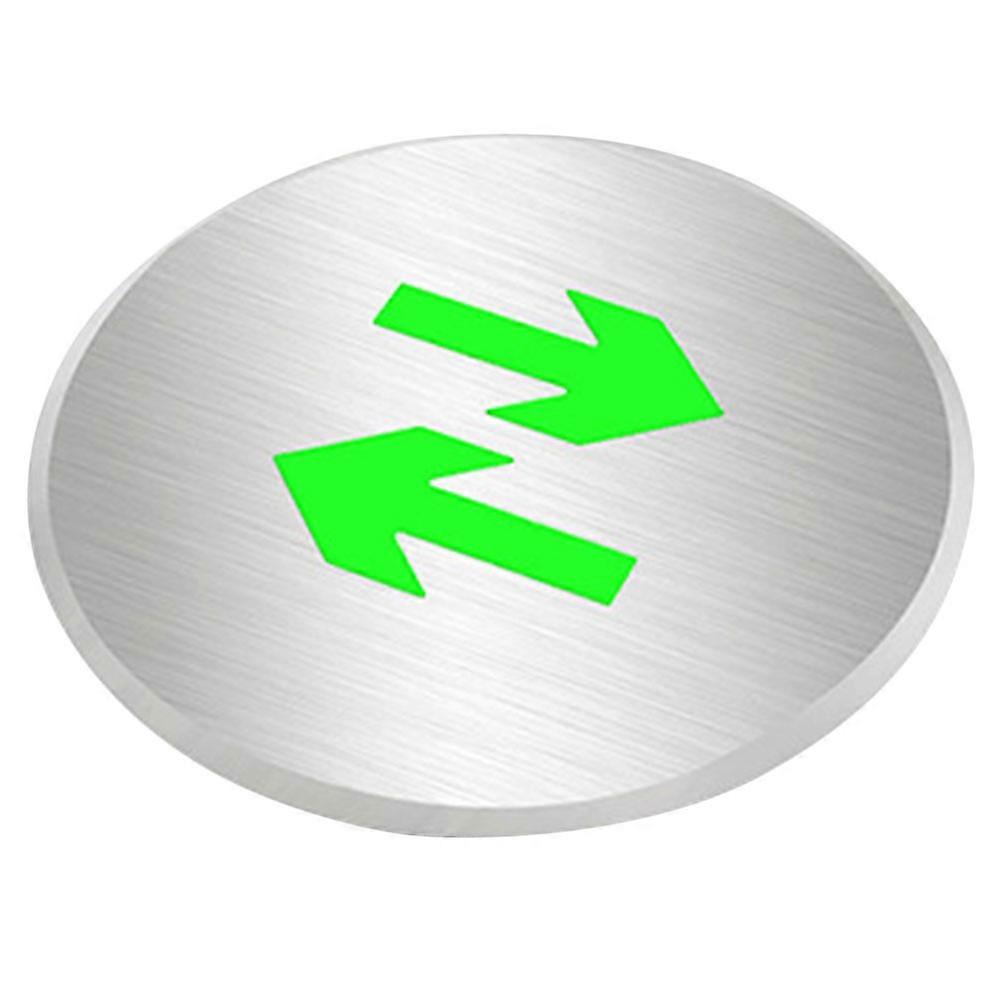 Bidirectional Luminous Exit Sign Floor Indicator 15.00X15.00X0.80CM Stainless Steel Ideal For Emergency Situations 1Pcs