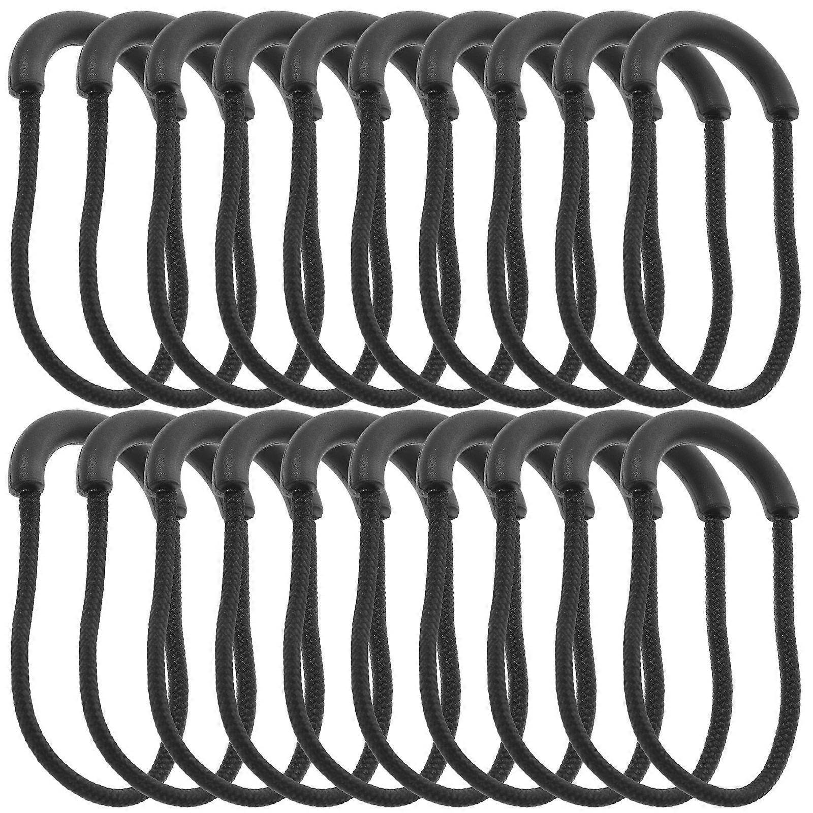 Zipper Pull Coat Zipper Tab Replacement For General Users DIY Clothing Accessories 6.5X3cm Black 20Pack