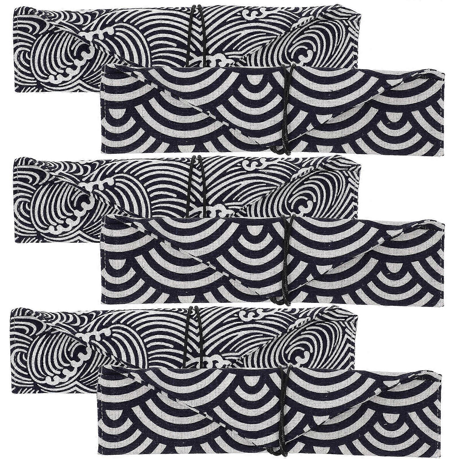 6pcs Japanese Style Cloth Chopstick Holders for Travel, BBQ & School – Reusable, Minimalist Design for Sushi & Dining, Easy Storage