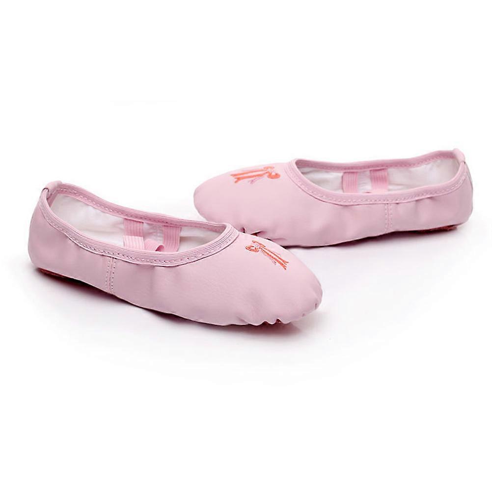 Professional Pink Ballet Shoes for Kids Breathable Comfortable Dance Shoes with AntiSlip Sole Size 32