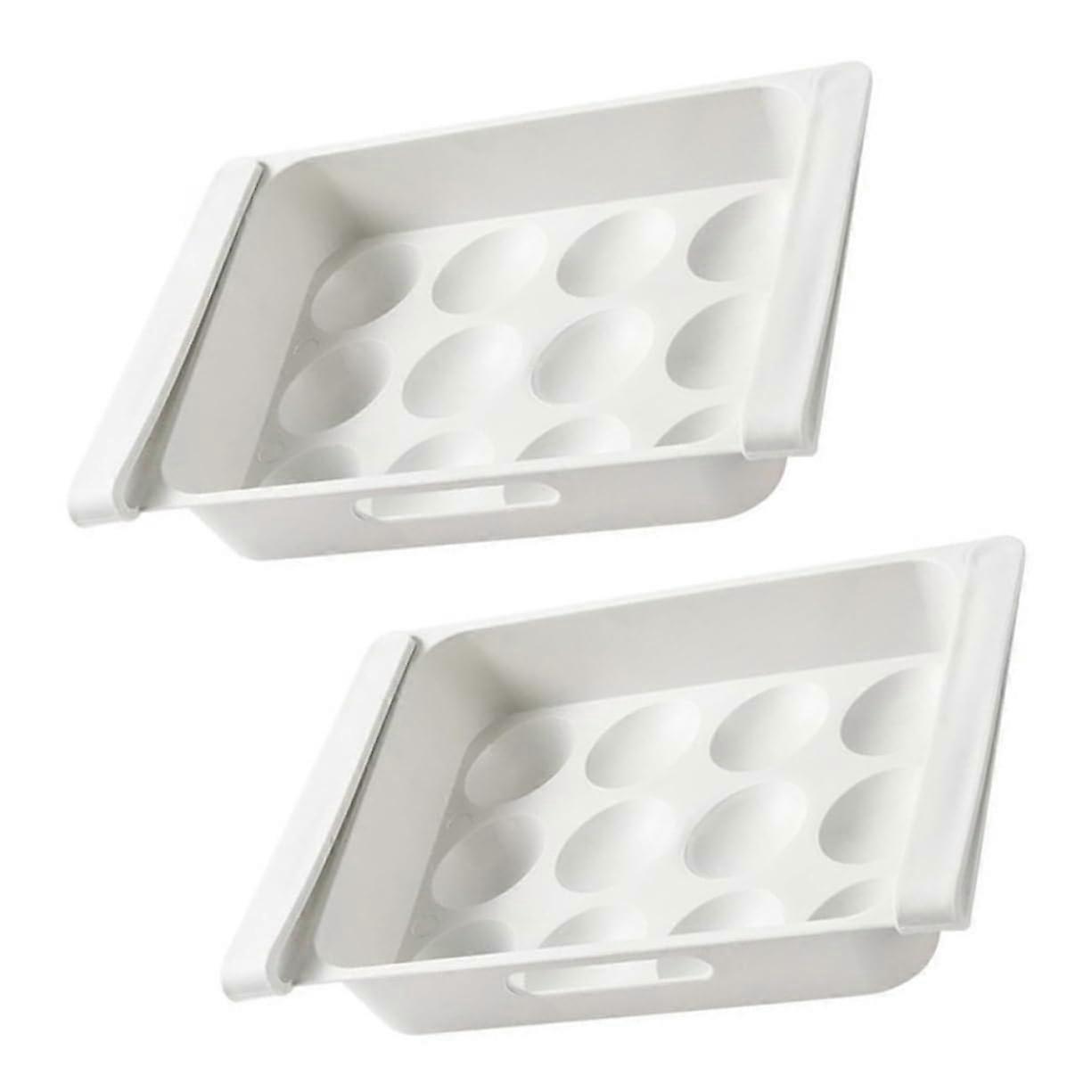 Egg Holder for Refrigerator - 2 Pack Stackable Storage Box for Fresh Eggs, Durable Plastic Organizer for Fridge Shelves