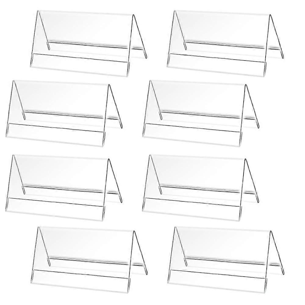 8Piece Acrylic Table Stand Set, 10 x 15 cm Name Card Holder, Display Stand, Clear Acrylic Sign Holder for Name Plates and  Tags