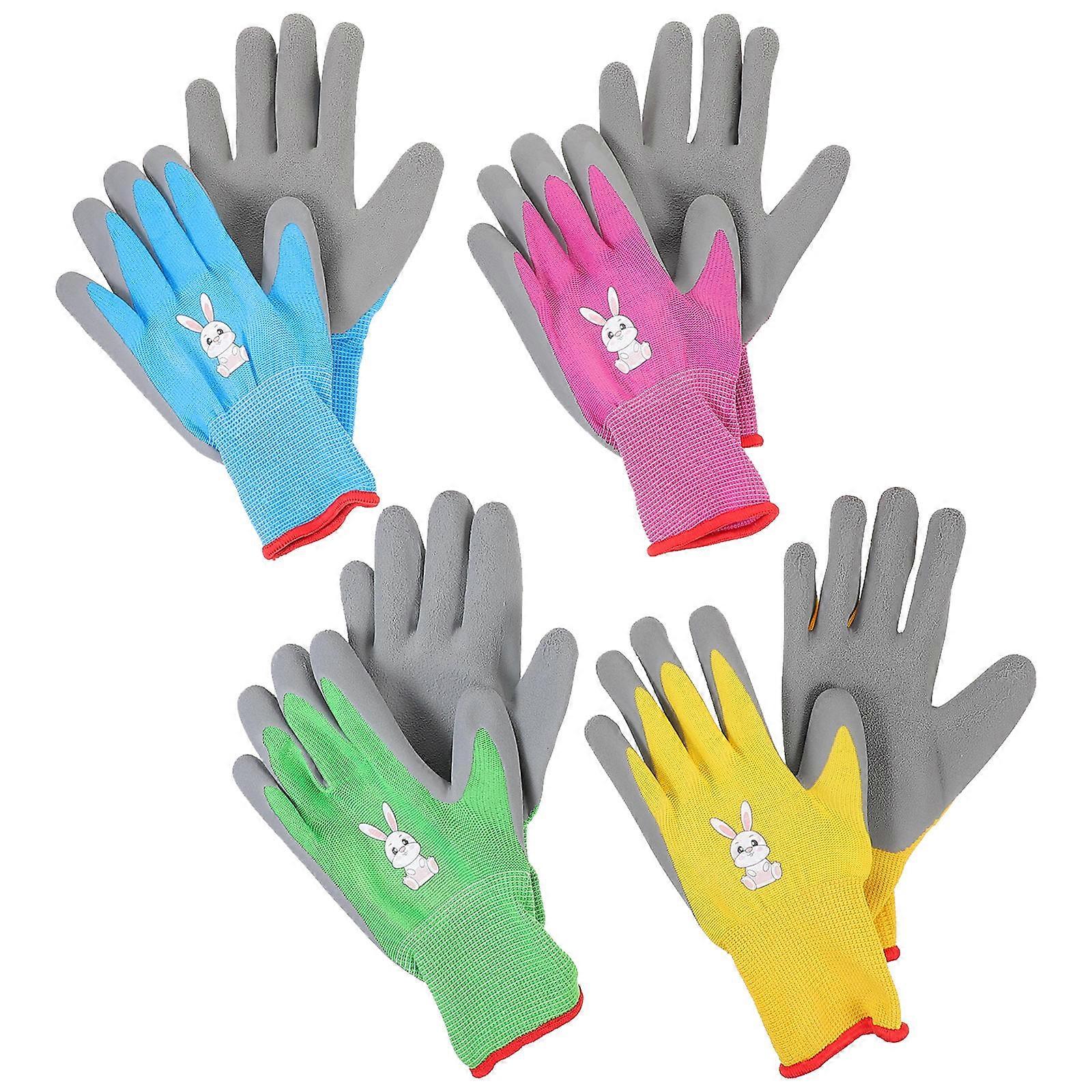 4 Pairs Gardening Gloves Puncture Resistant Comfortable Breathable Yard Work Gloves